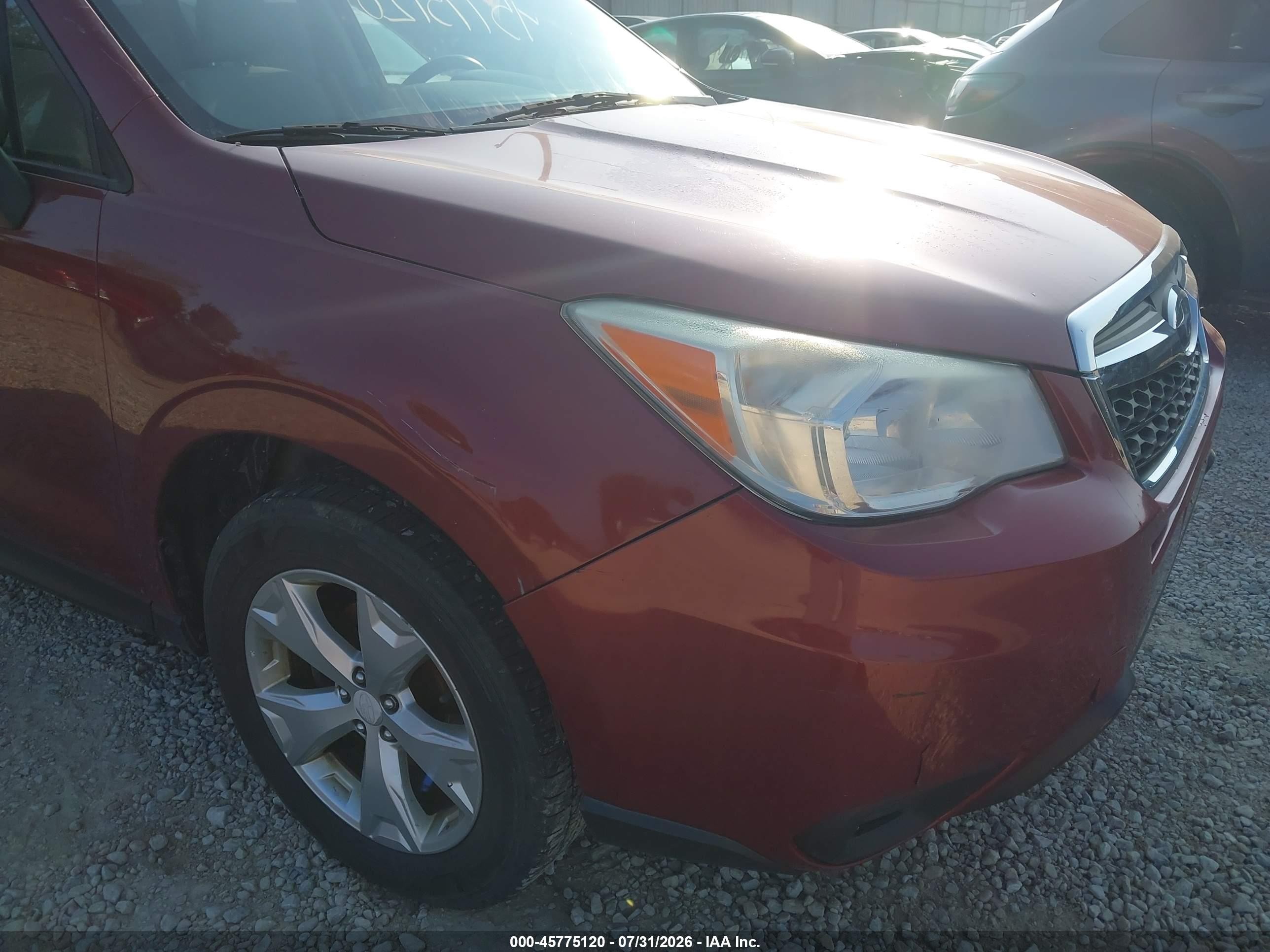 2014 Subaru Forester 2.5i Premium Темно-бордовый vin: JF2SJAEC0EH455620