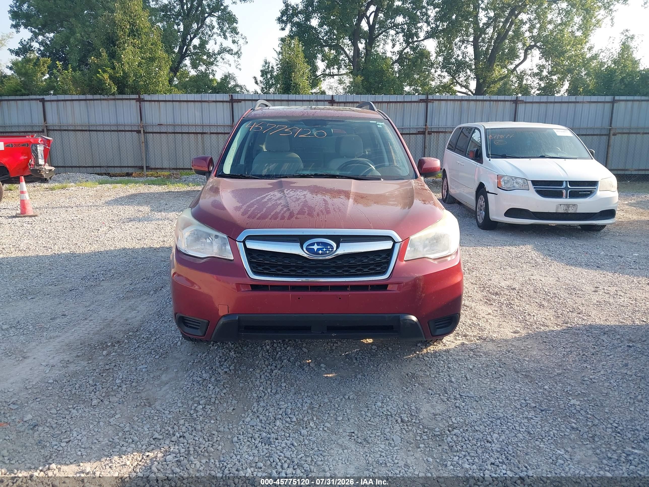 2014 Subaru Forester 2.5i Premium Темно-бордовый vin: JF2SJAEC0EH455620