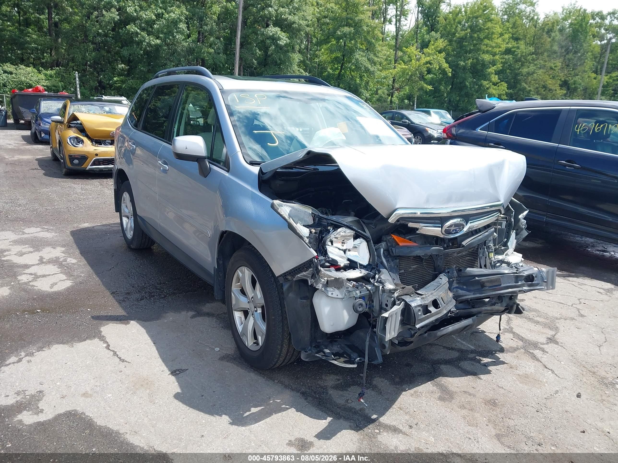 2014 Subaru Forester 2.5i Premium Серебряный vin: JF2SJAEC0EH492814