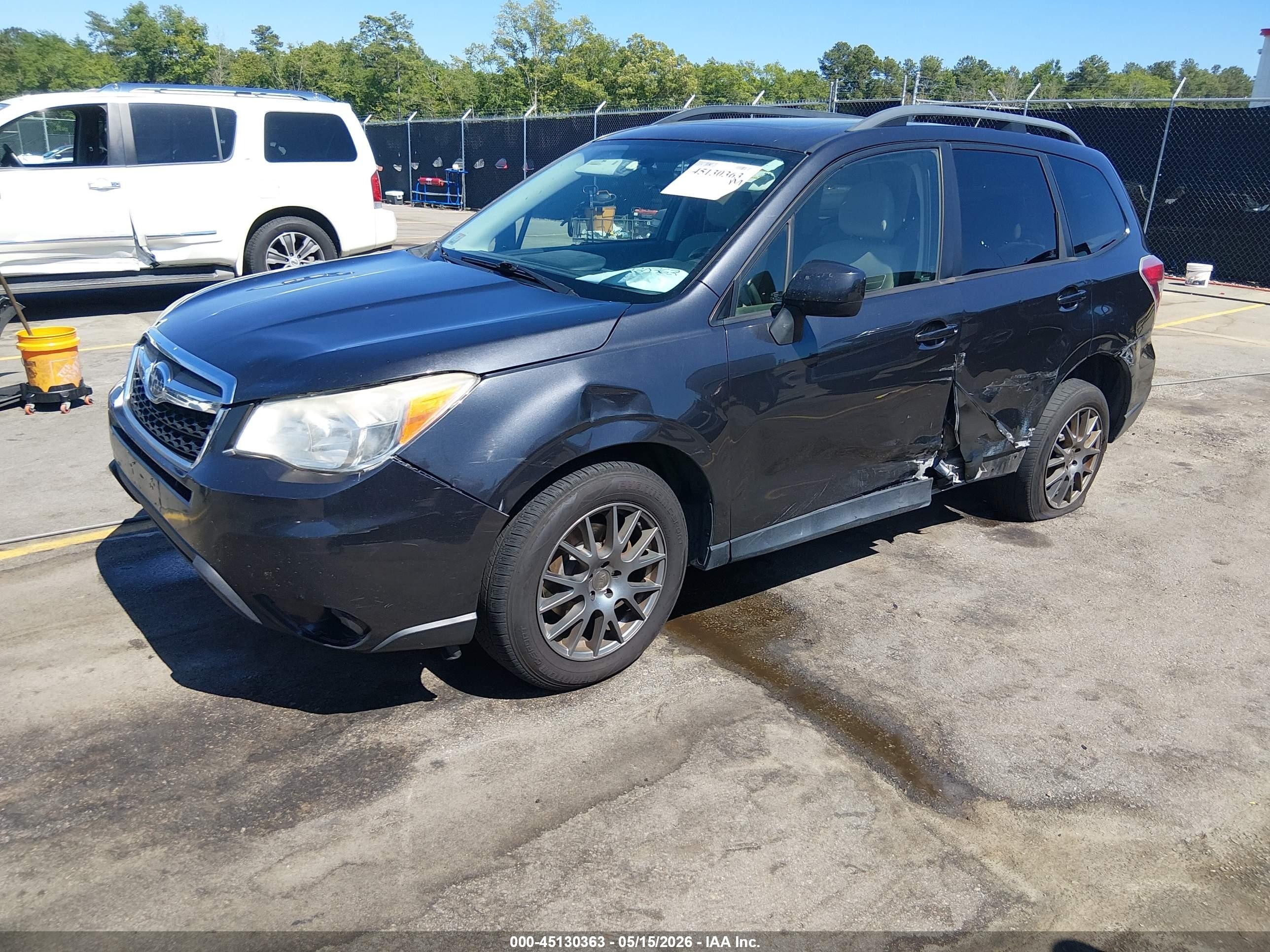 2014 Subaru Forester 2.5i Premium Gray vin: JF2SJAEC1EH558318