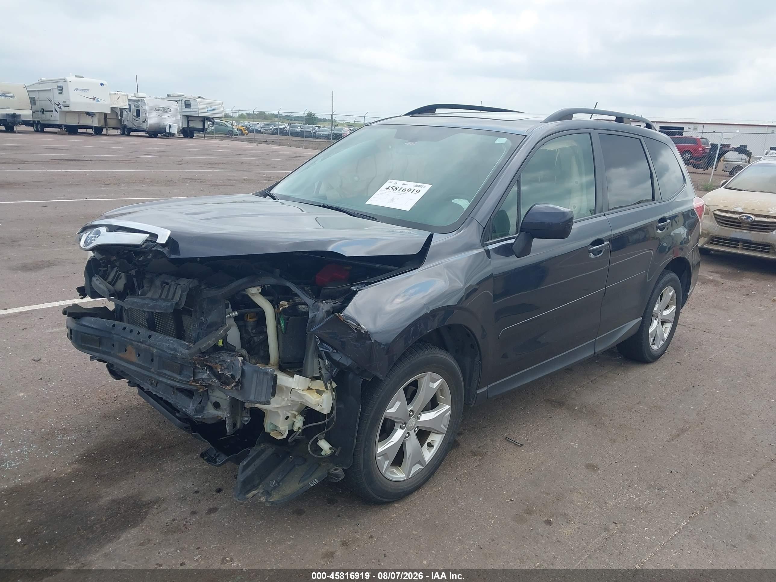 2014 Subaru Forester 2.5i Premium Черный vin: JF2SJAEC2EH427446
