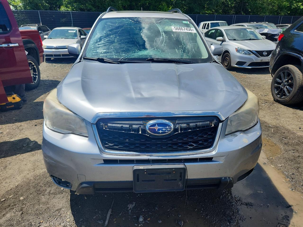 2014 Subaru Forester 2.5i Premium Silver vin: JF2SJAEC2EH519432
