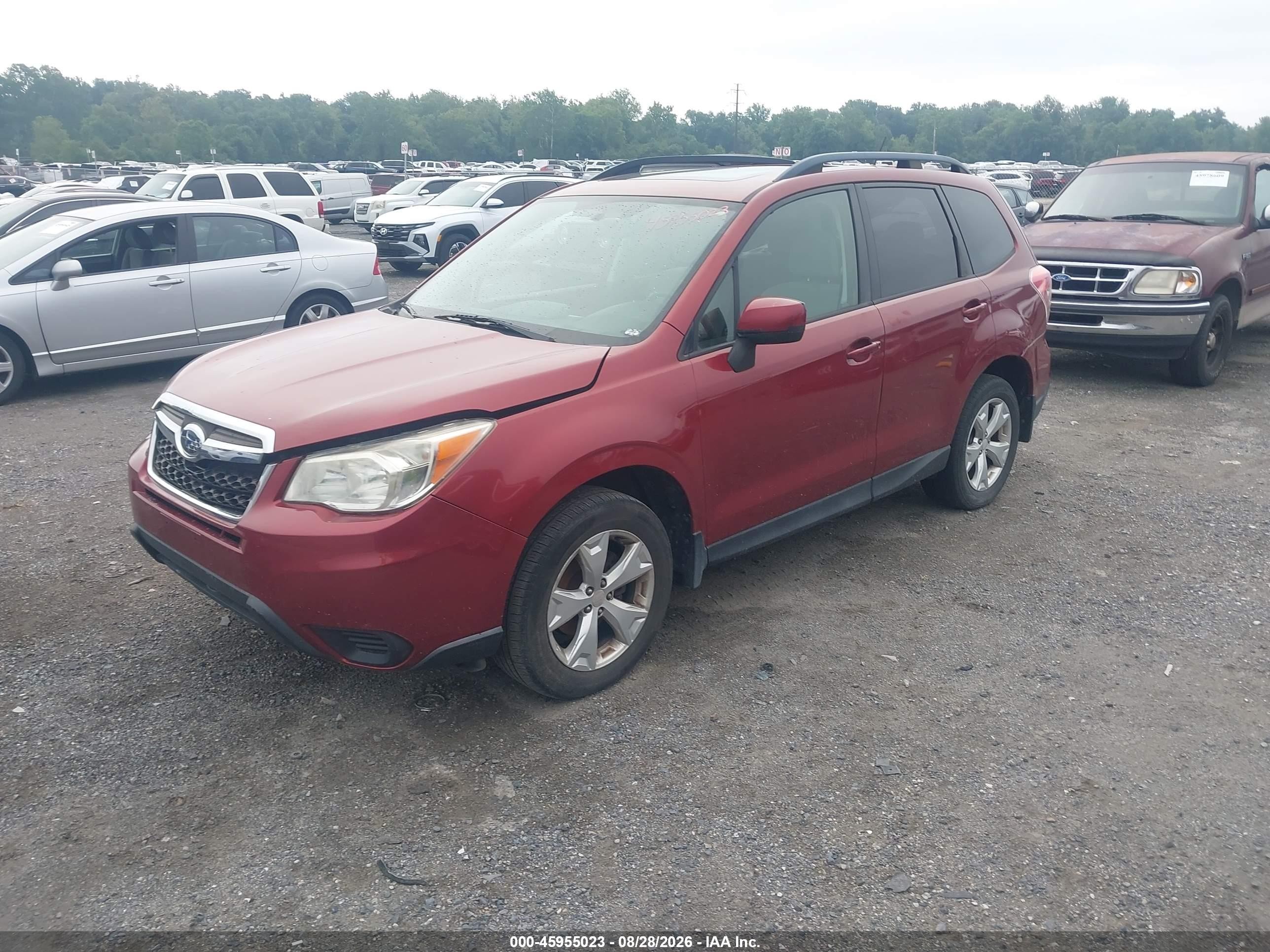 2014 Subaru Forester 2.5i Premium Бордовый vin: JF2SJAEC3EH414964