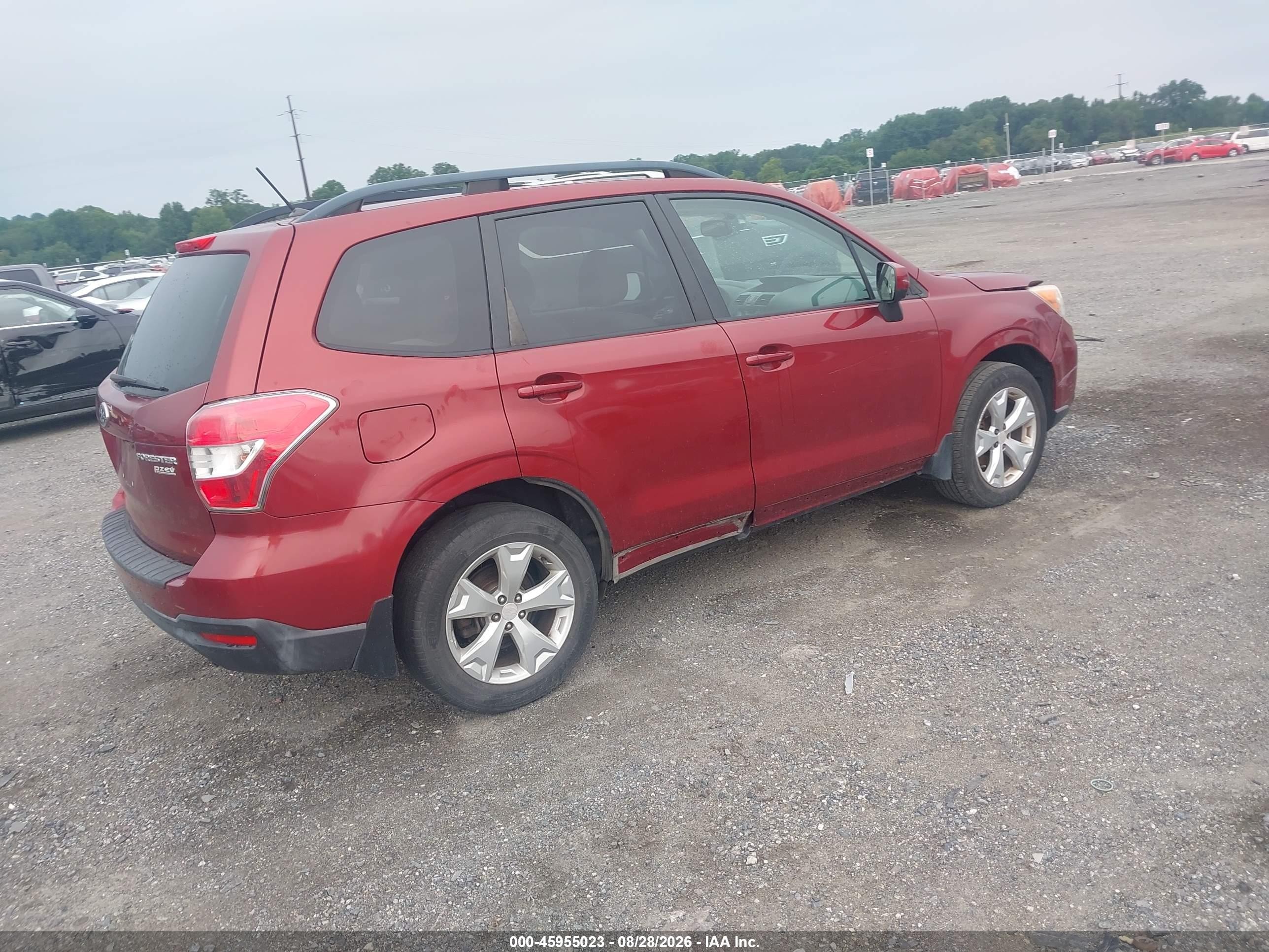 2014 Subaru Forester 2.5i Premium Бордовый vin: JF2SJAEC3EH414964