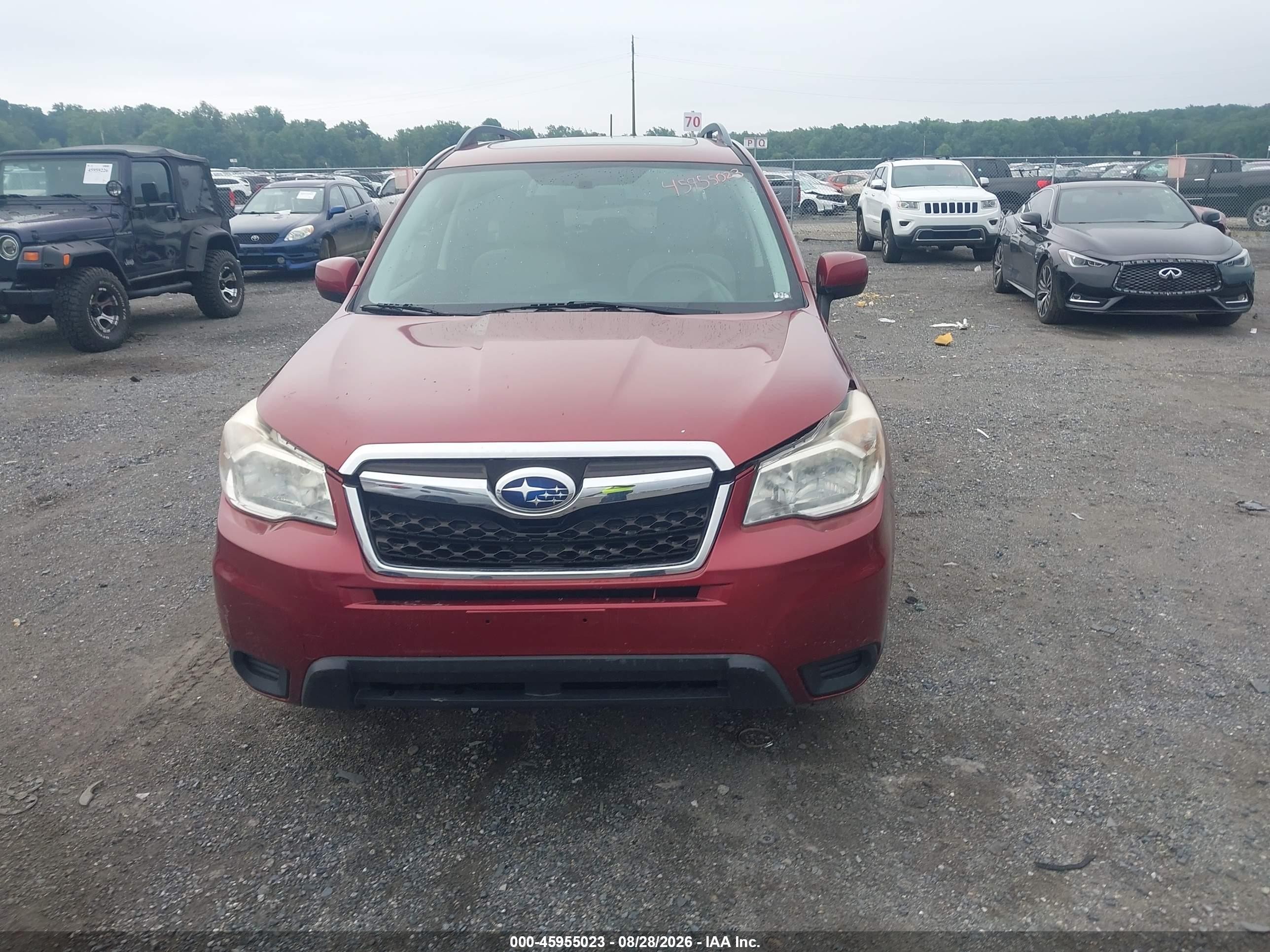 2014 Subaru Forester 2.5i Premium Бордовый vin: JF2SJAEC3EH414964