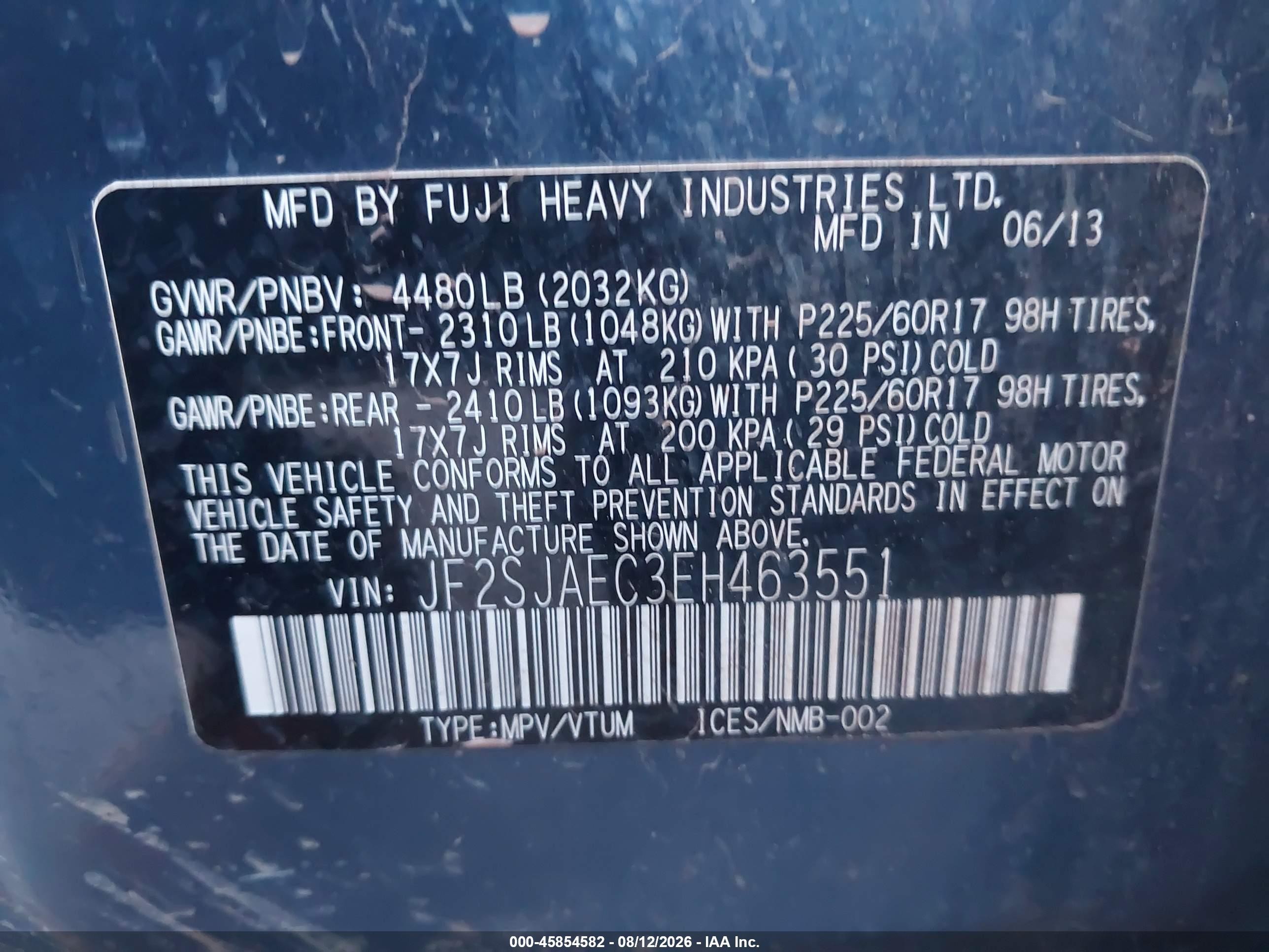 2014 Subaru Forester 2.5i Premium Blue vin: JF2SJAEC3EH463551