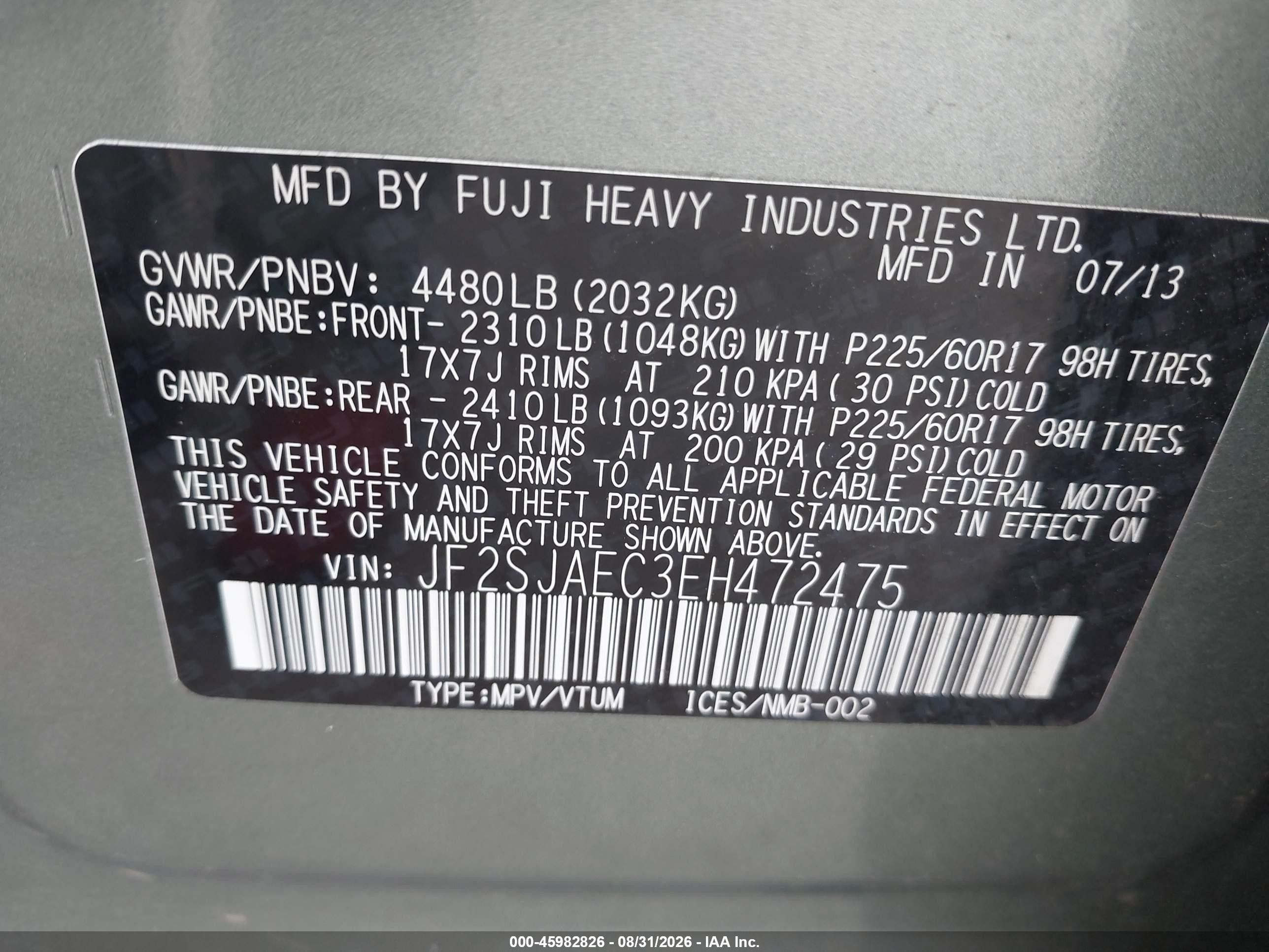 2014 Subaru Forester 2.5i Premium Green vin: JF2SJAEC3EH472475