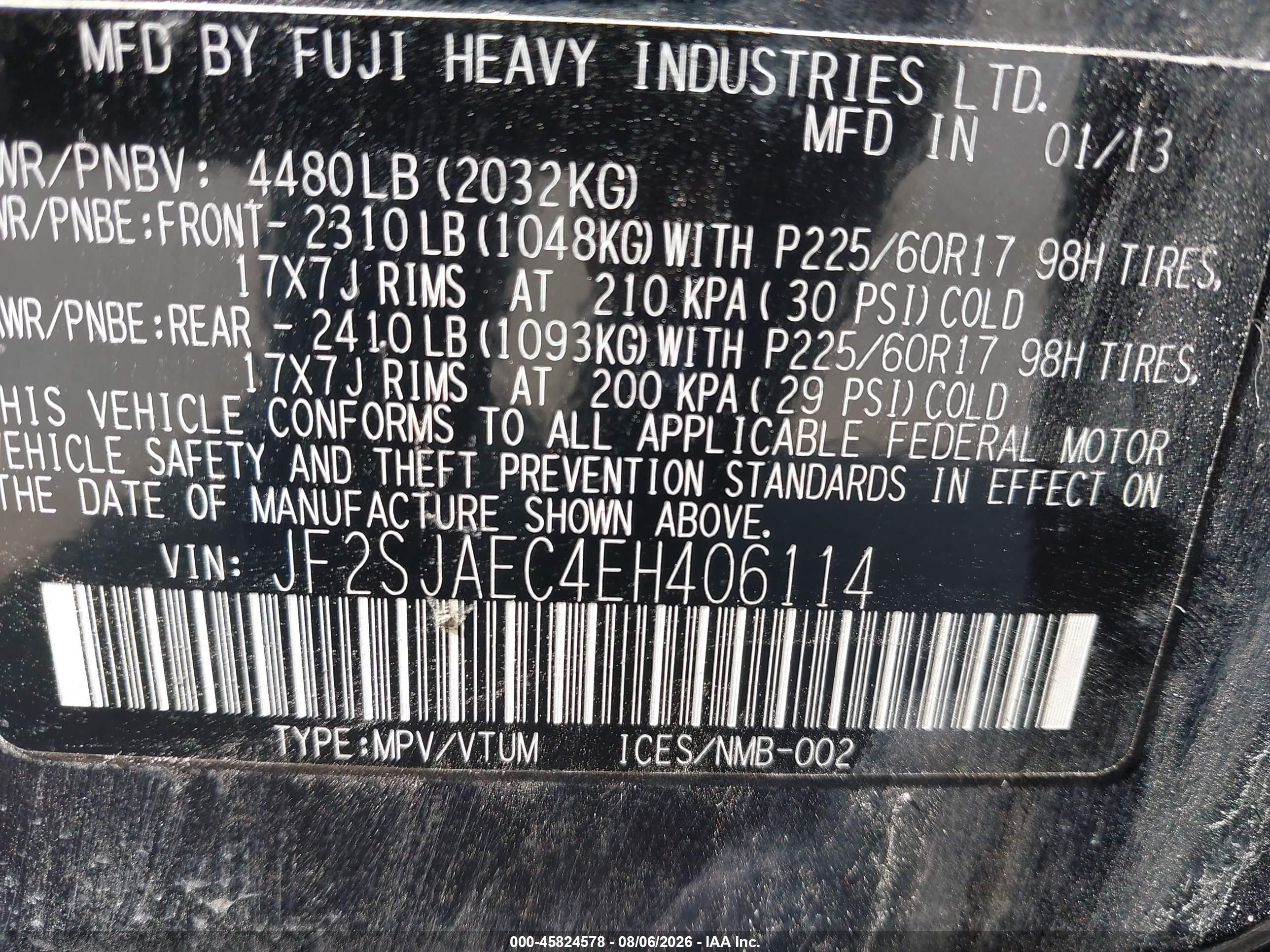 2014 Subaru Forester 2.5i Premium Gray vin: JF2SJAEC4EH406114