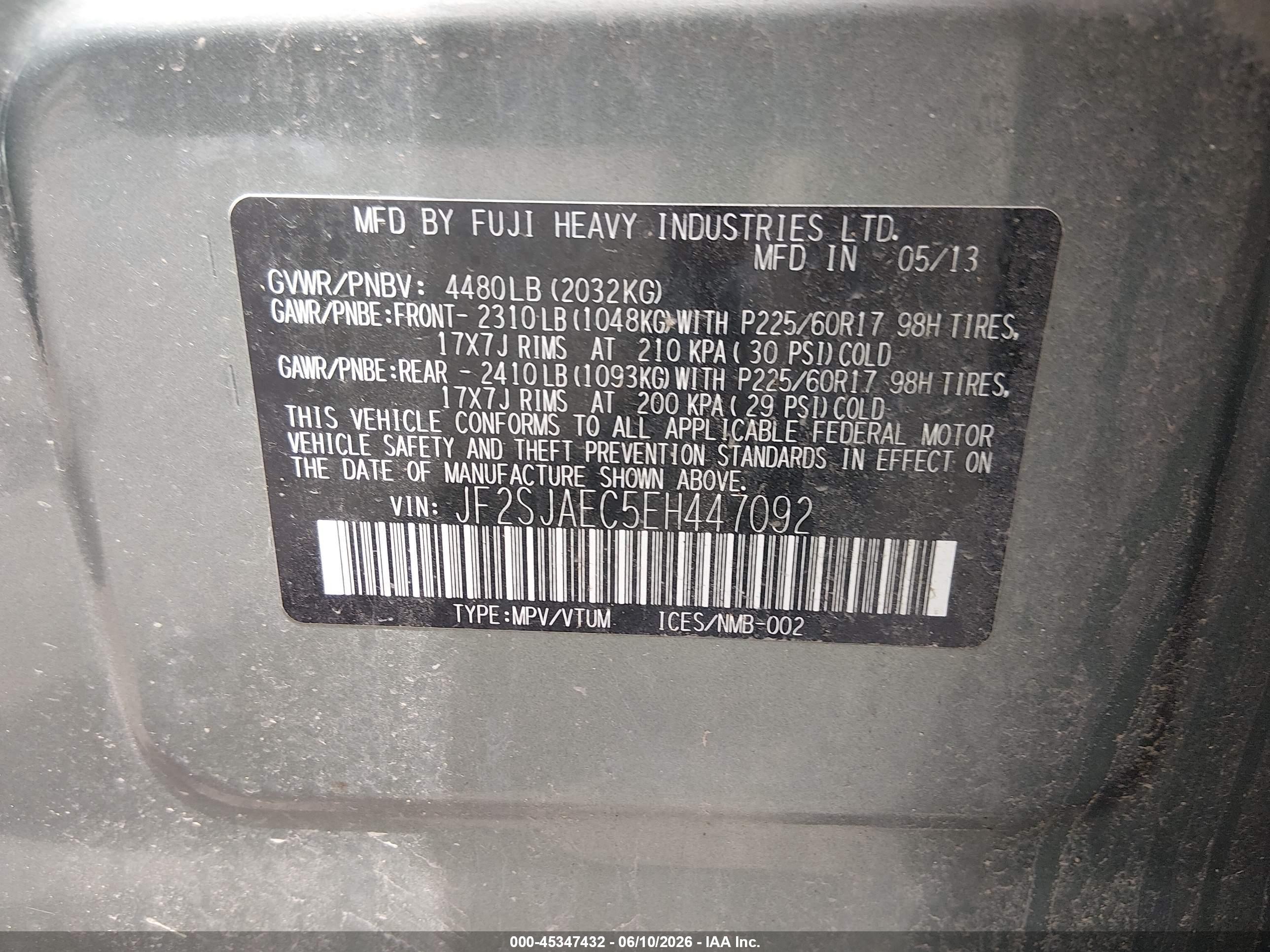 2014 Subaru Forester 2.5i Premium Green vin: JF2SJAEC5EH447092
