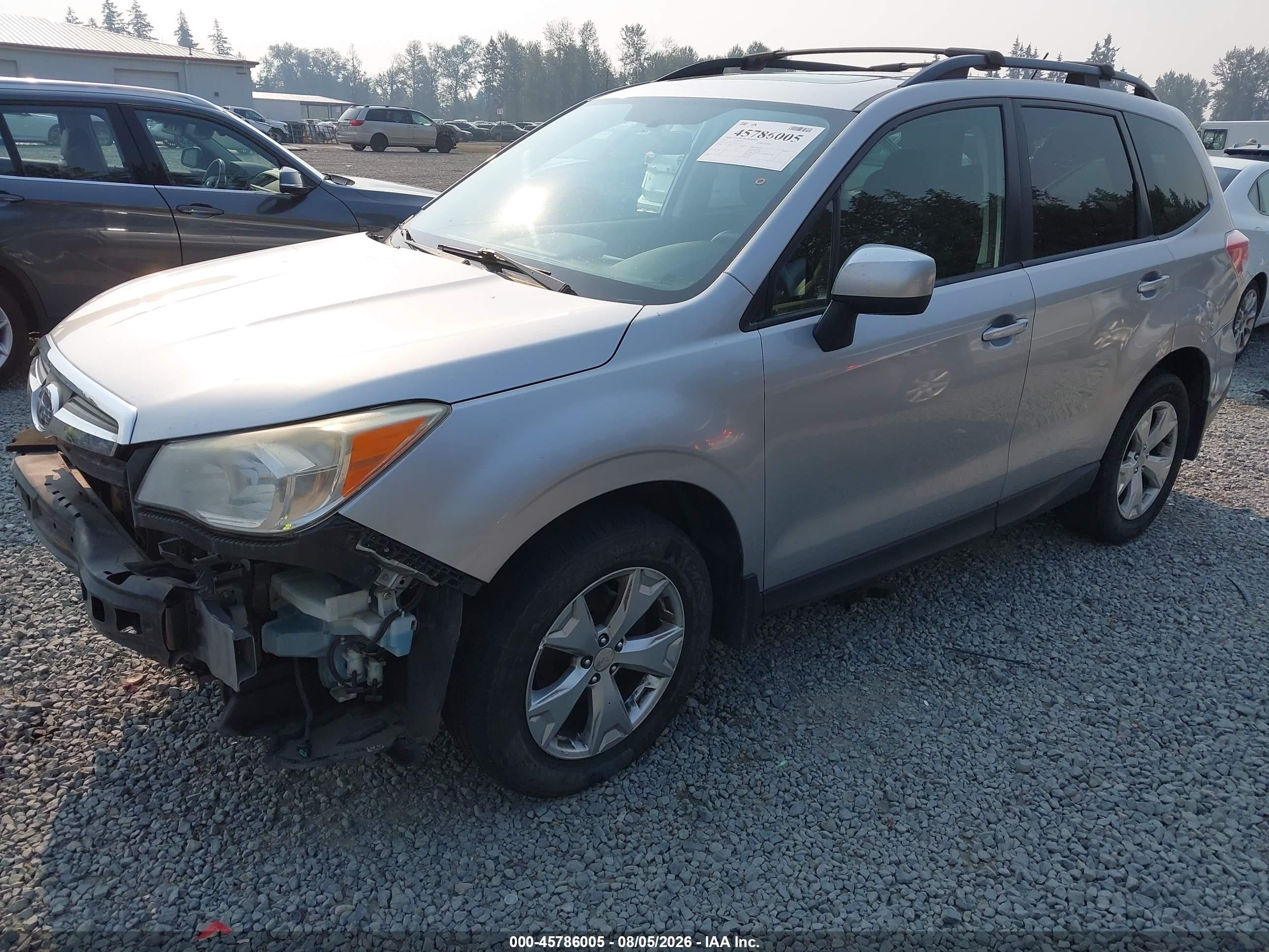 2014 Subaru Forester 2.5i Premium Silver vin: JF2SJAEC5EH517917