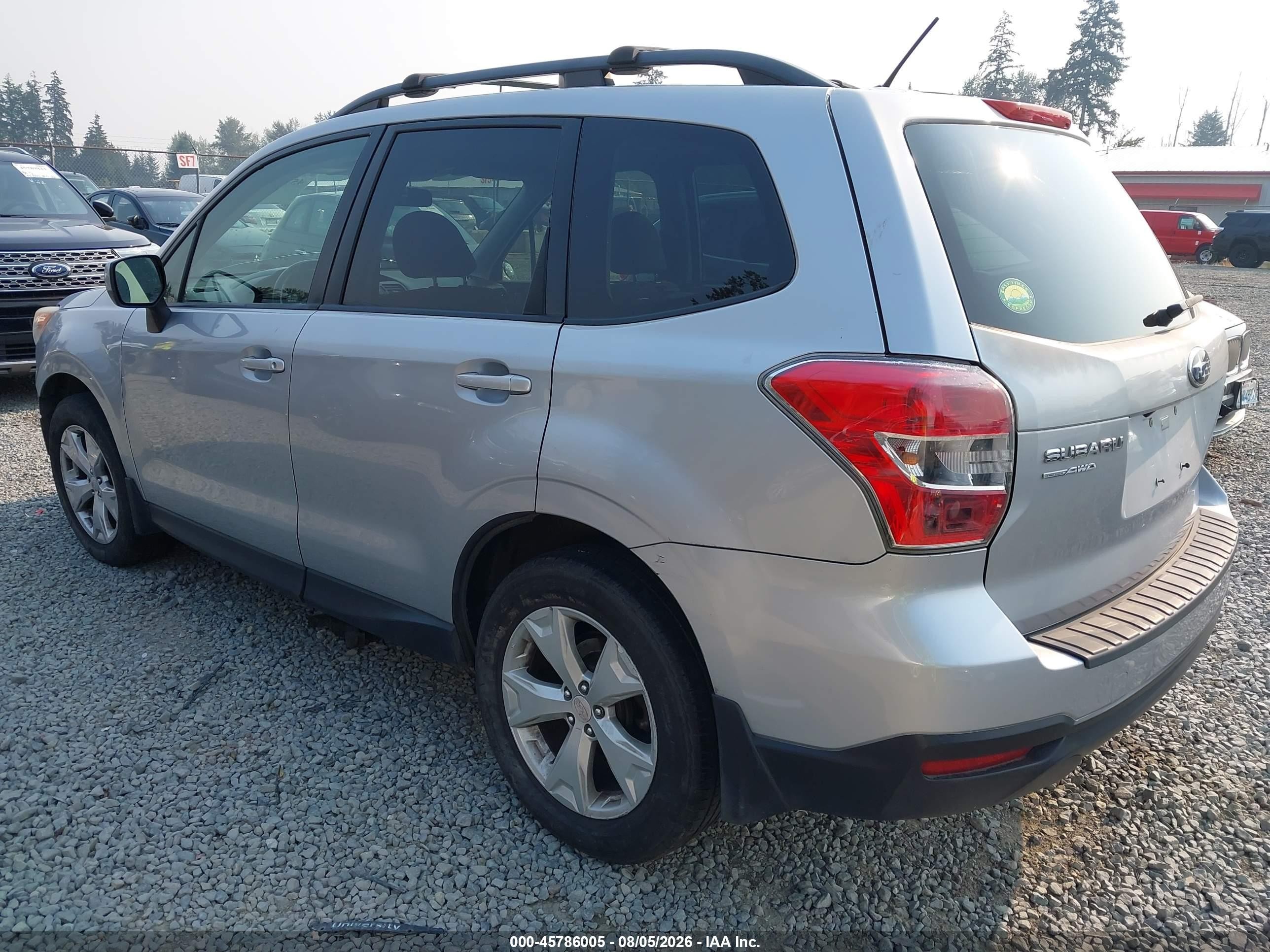 2014 Subaru Forester 2.5i Premium Silver vin: JF2SJAEC5EH517917