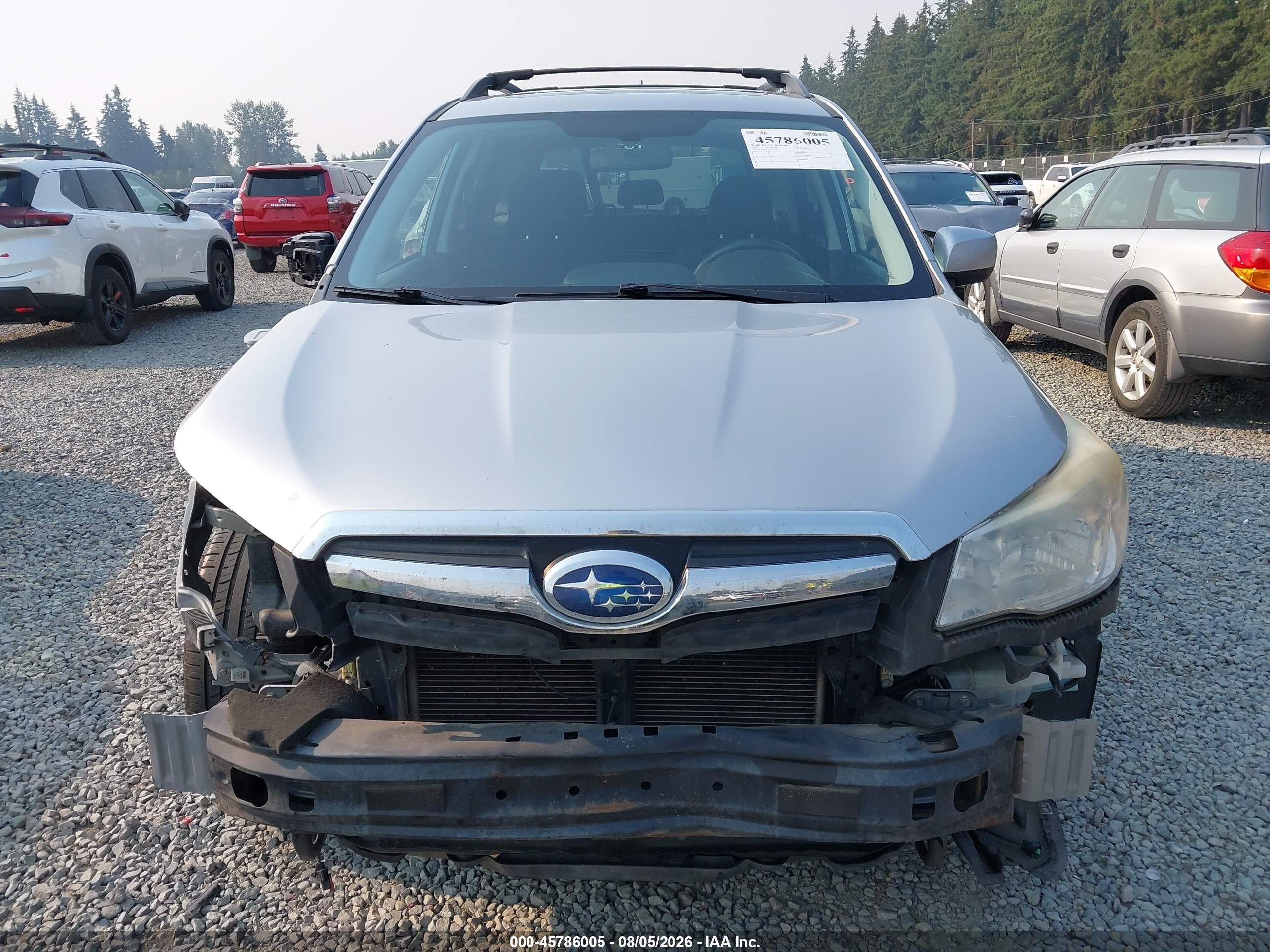 2014 Subaru Forester 2.5i Premium Silver vin: JF2SJAEC5EH517917