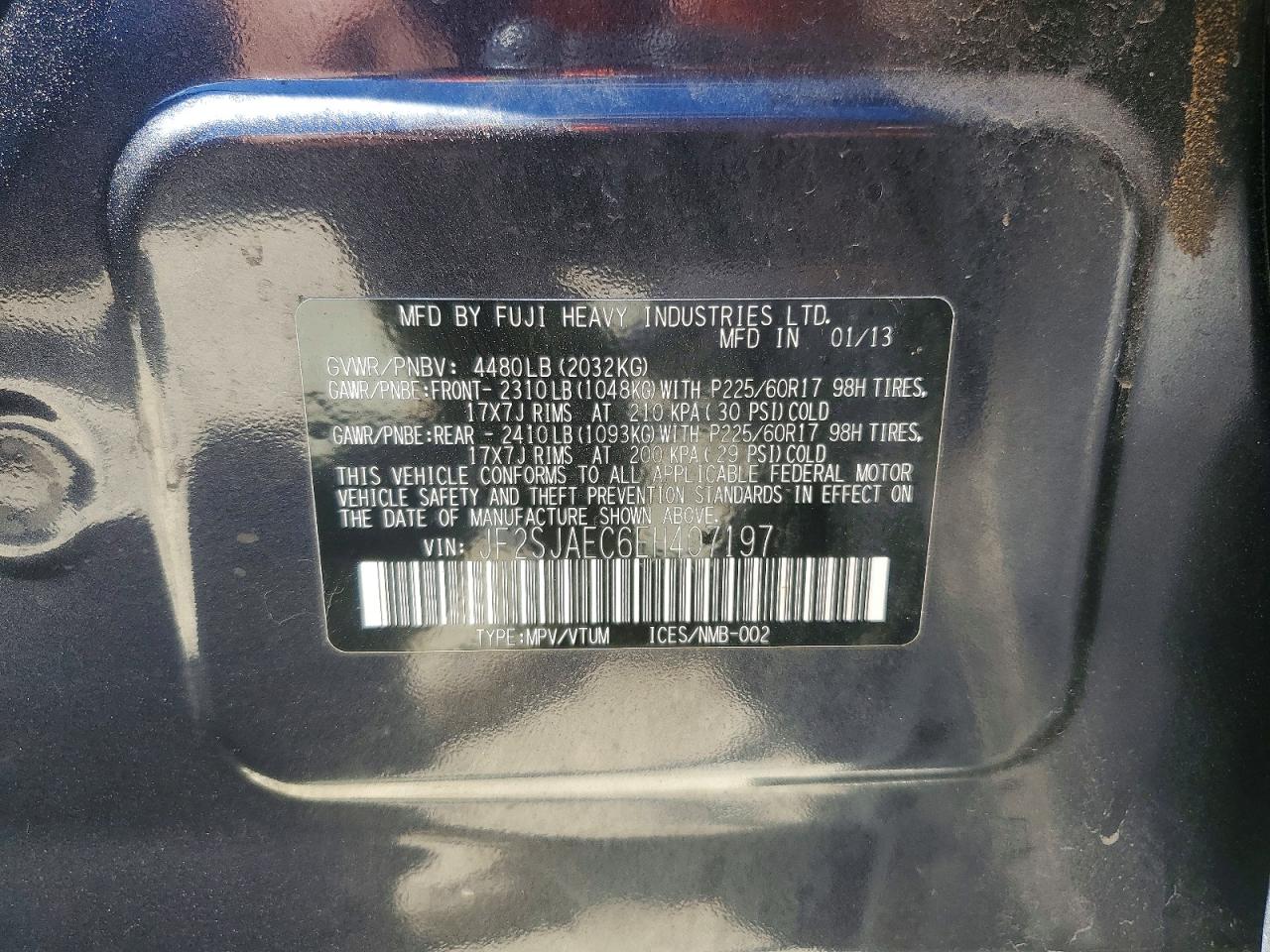 2014 Subaru Forester 2.5i Premium Black vin: JF2SJAEC6EH407197
