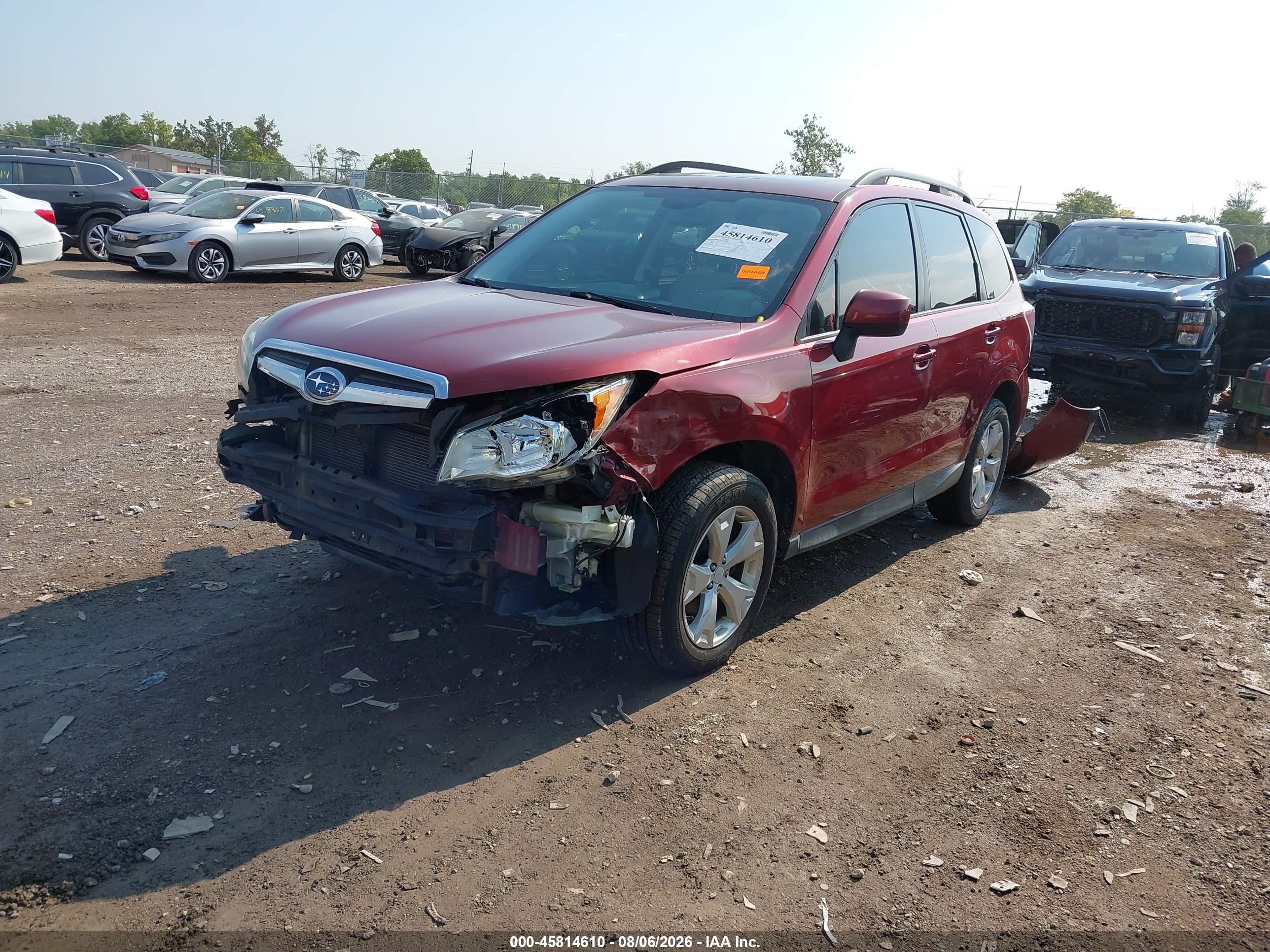 2014 Subaru Forester 2.5i Premium Red vin: JF2SJAEC6EH420466