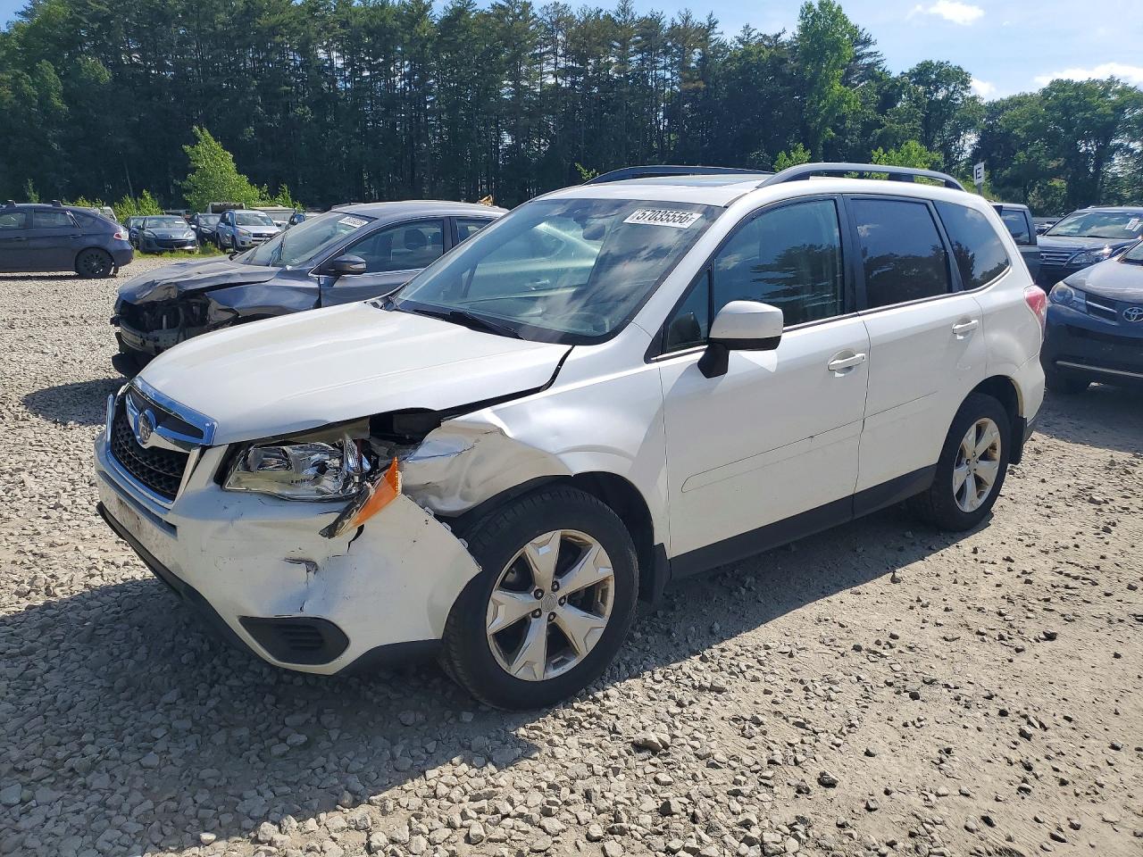 2014 Subaru Forester 2.5i Premium White vin: JF2SJAEC6EH423741
