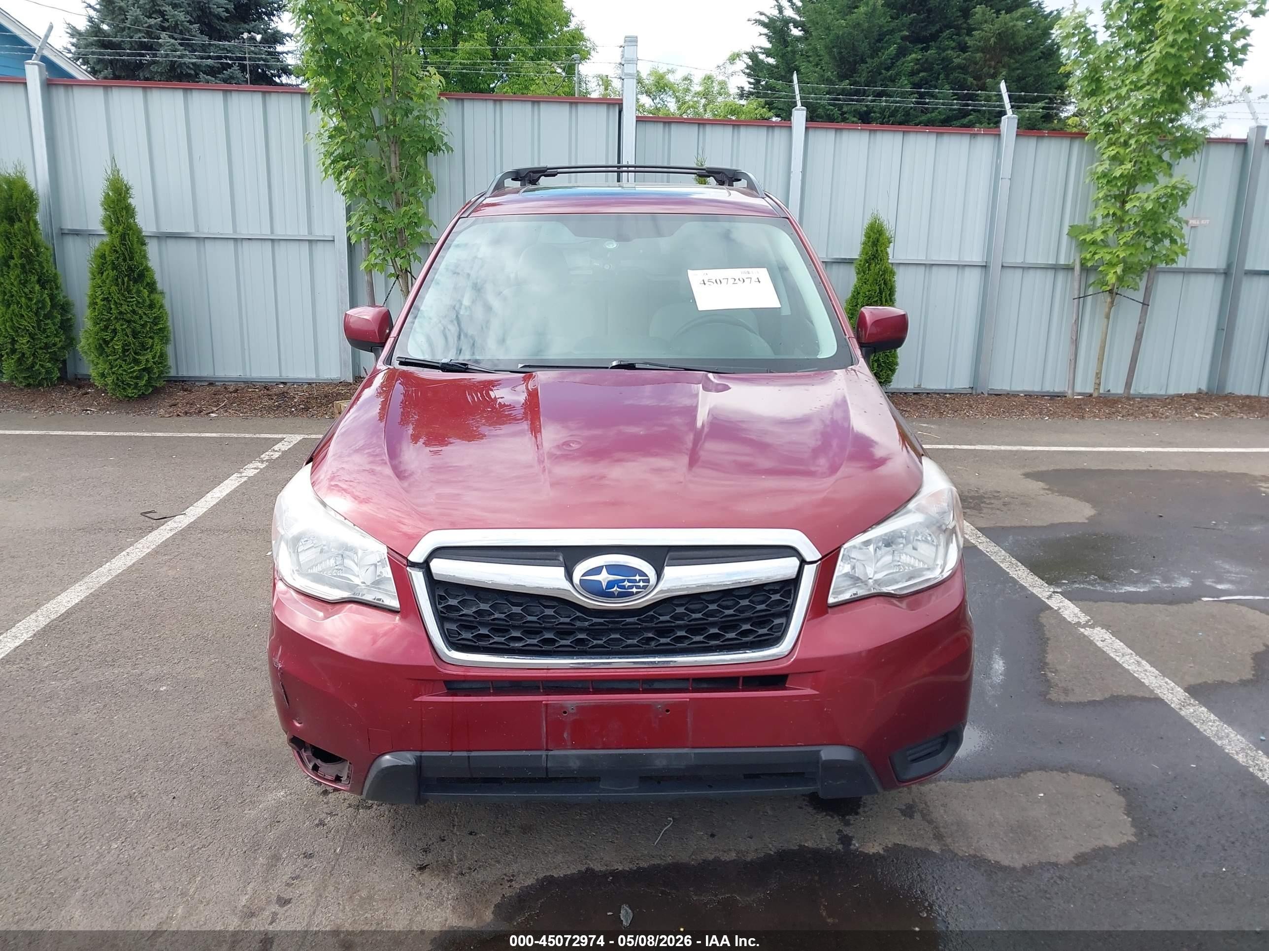 2014 Subaru Forester 2.5i Premium Red vin: JF2SJAEC6EH452138