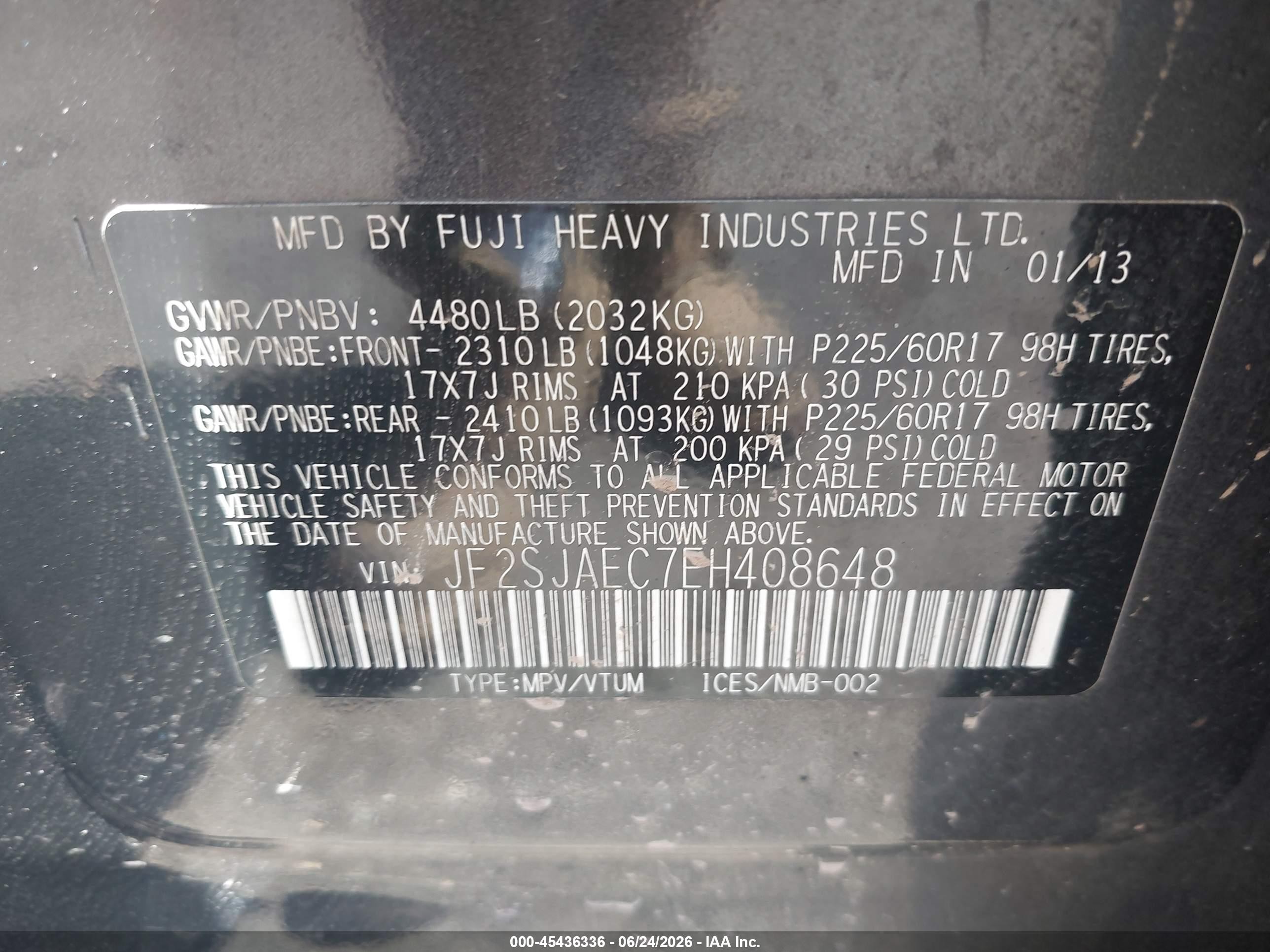 2014 Subaru Forester 2.5i Premium Gray vin: JF2SJAEC7EH408648