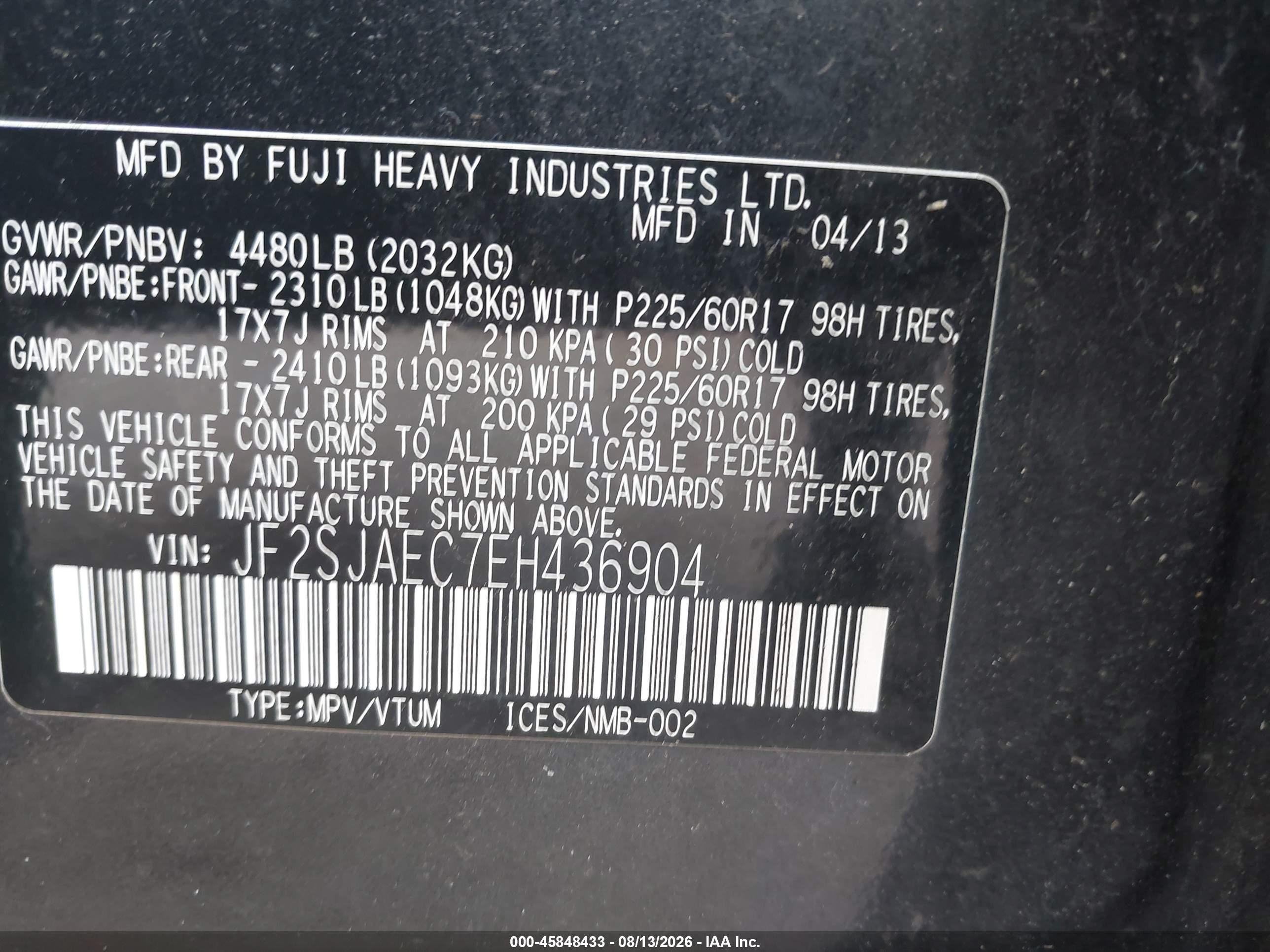 2014 Subaru Forester 2.5i Premium Dark Blue vin: JF2SJAEC7EH436904