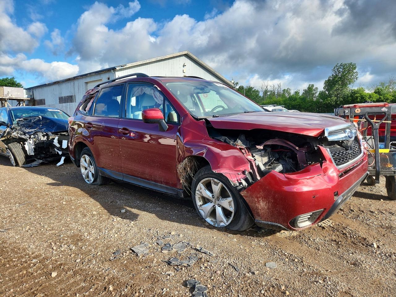 2014 Subaru Forester 2.5i Premium Red vin: JF2SJAEC7EH440421