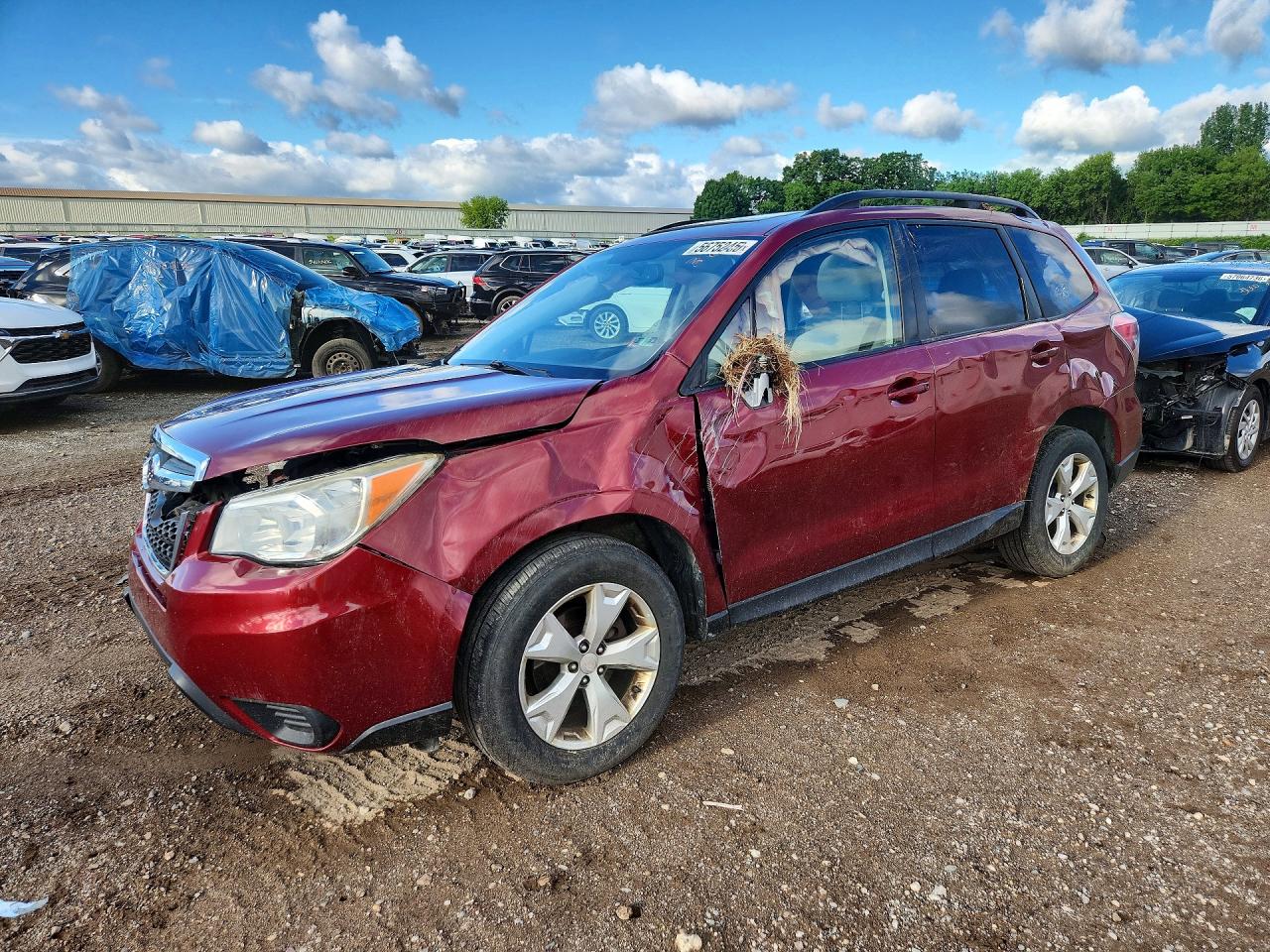 2014 Subaru Forester 2.5i Premium Red vin: JF2SJAEC7EH440421