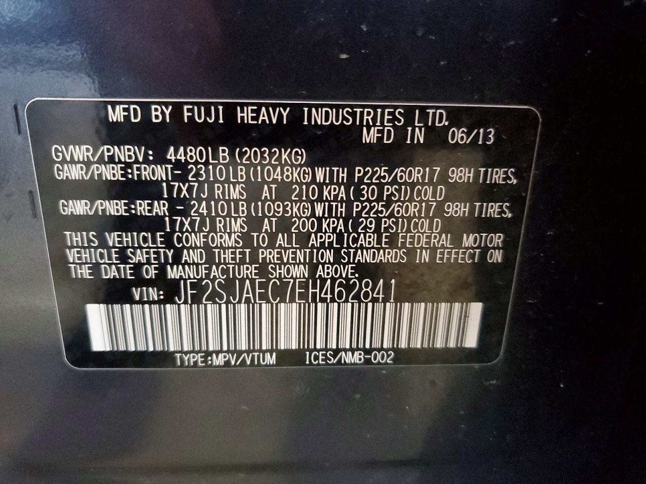2014 Subaru Forester 2.5i Premium Gray vin: JF2SJAEC7EH462841