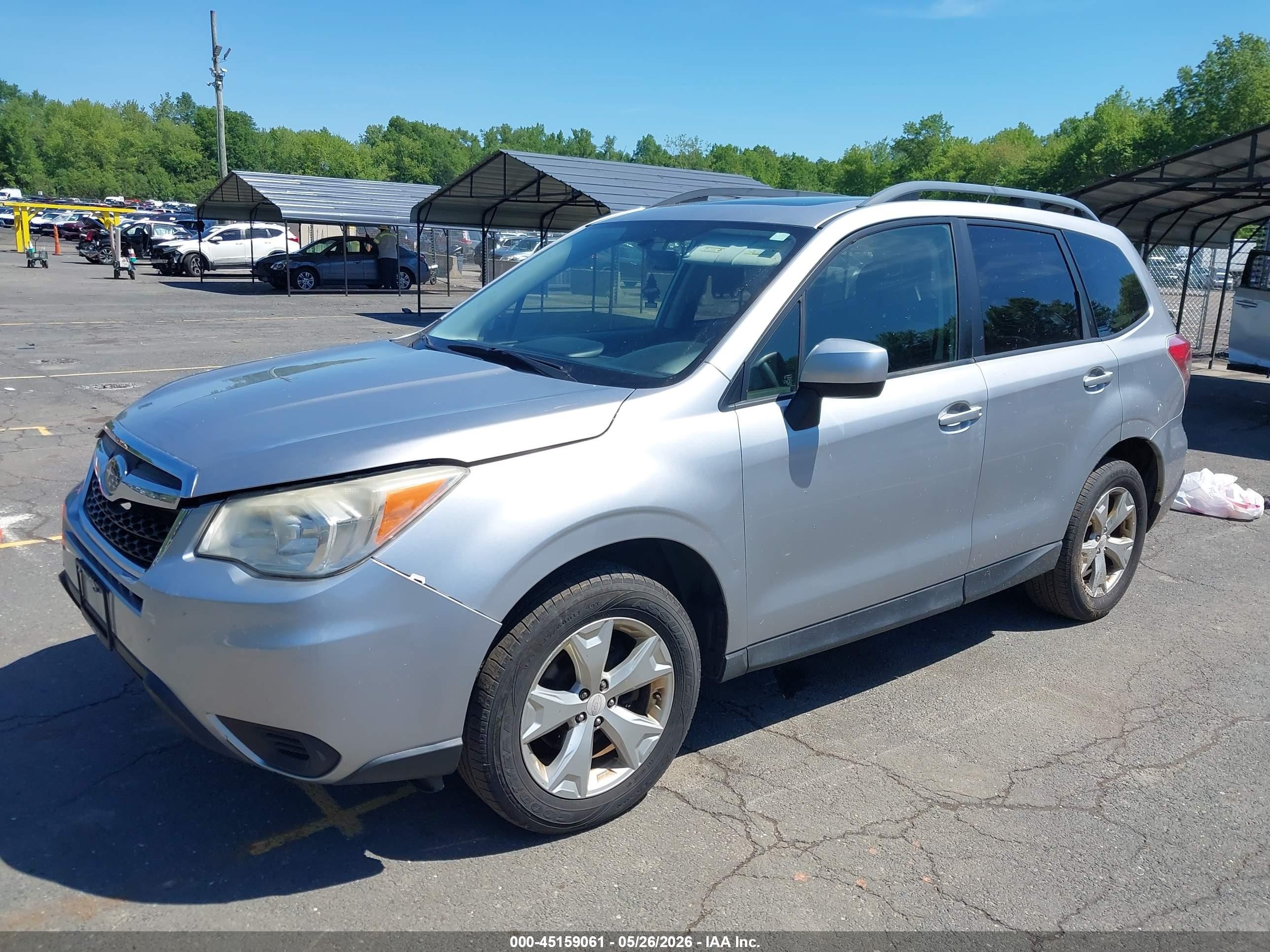 2014 Subaru Forester 2.5i Premium Silver vin: JF2SJAEC7EH509852