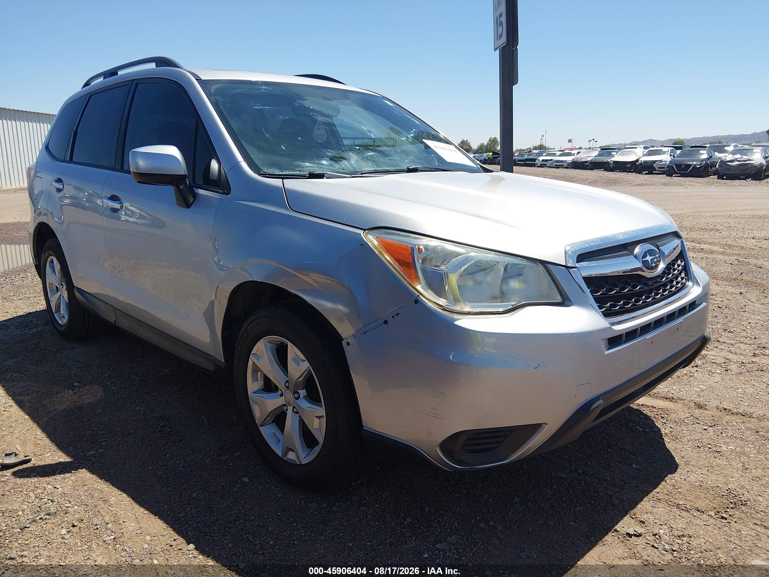 2014 Subaru Forester 2.5i Premium Silver vin: JF2SJAEC8EH463223