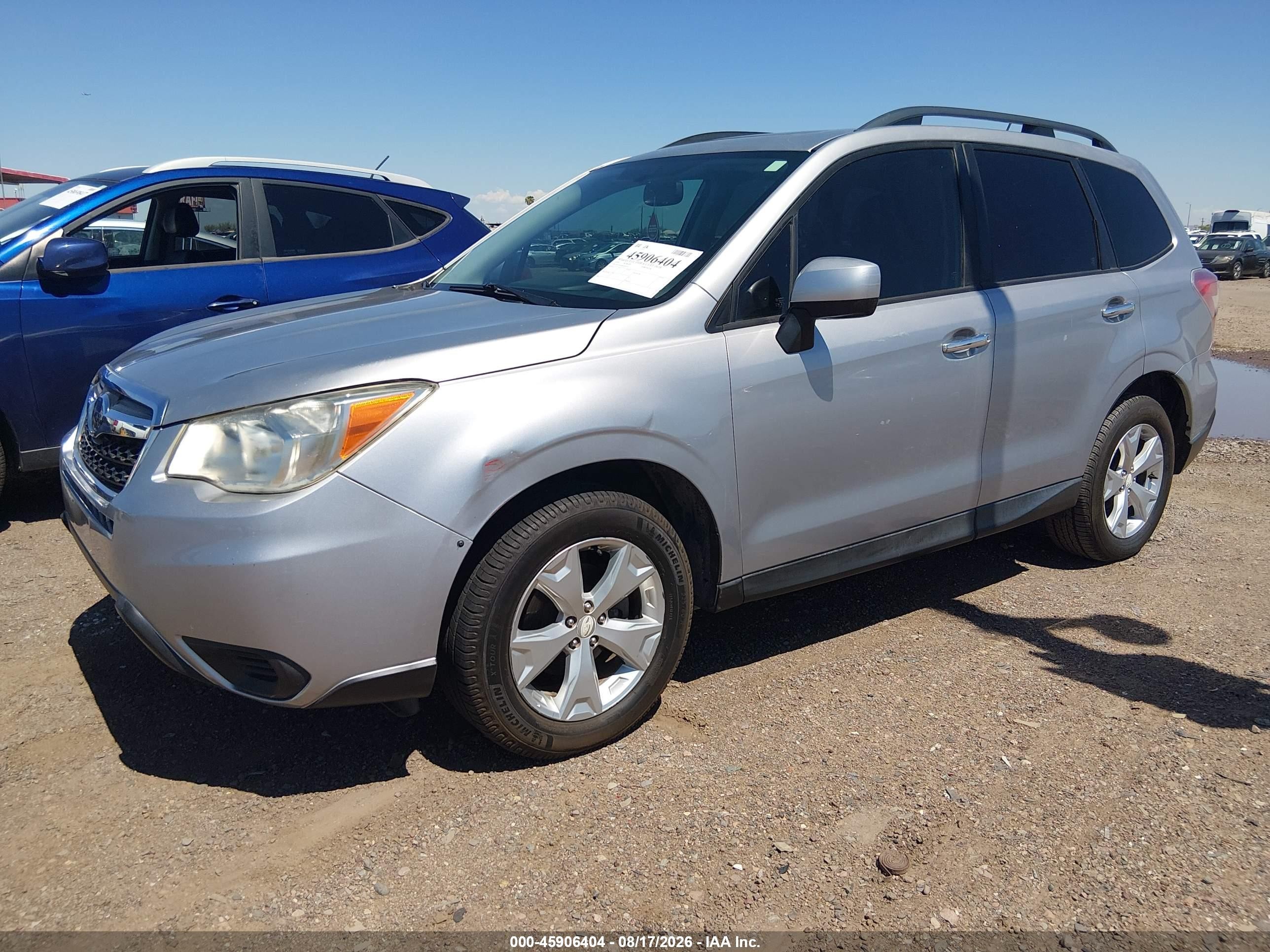 2014 Subaru Forester 2.5i Premium Silver vin: JF2SJAEC8EH463223