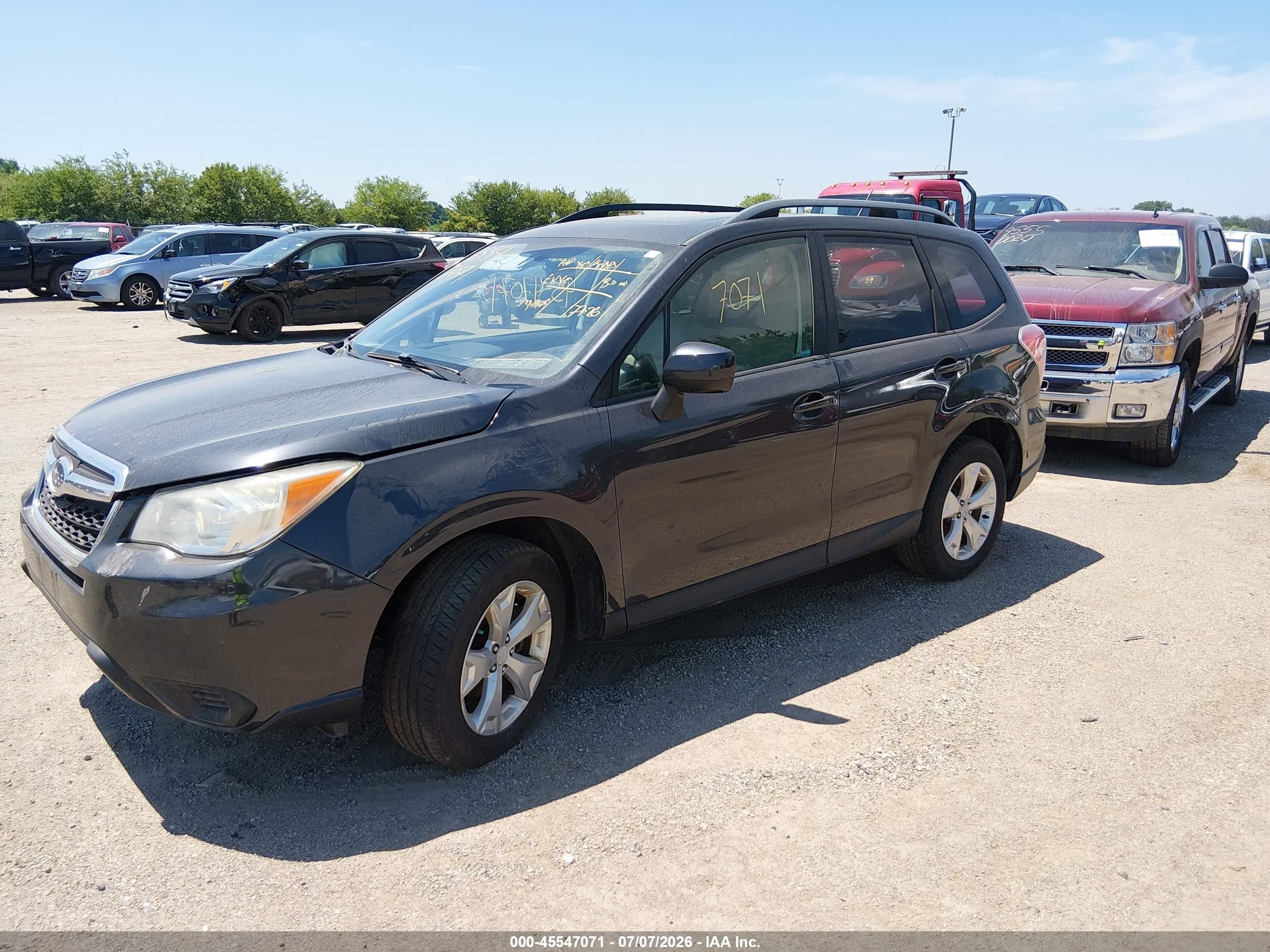 2014 Subaru Forester 2.5i Premium Серый vin: JF2SJAEC8EH476943
