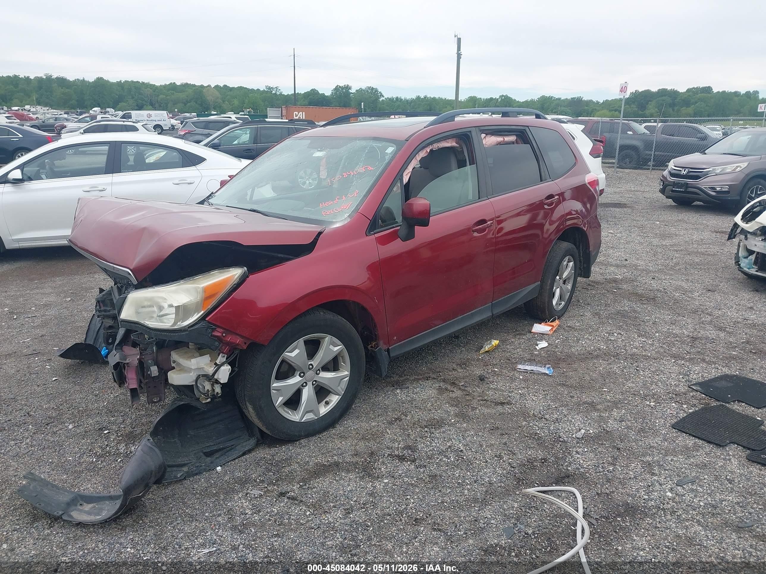 2014 Subaru Forester 2.5i Premium Red vin: JF2SJAEC8EH483228