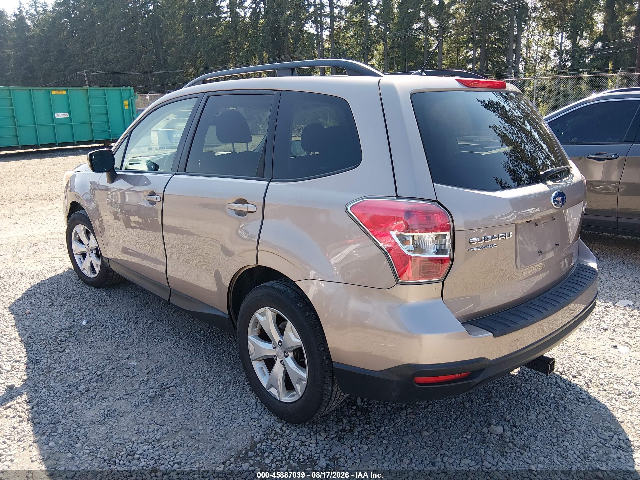 2014 Subaru Forester 2.5i Premium Gold vin: JF2SJAEC8EH516213