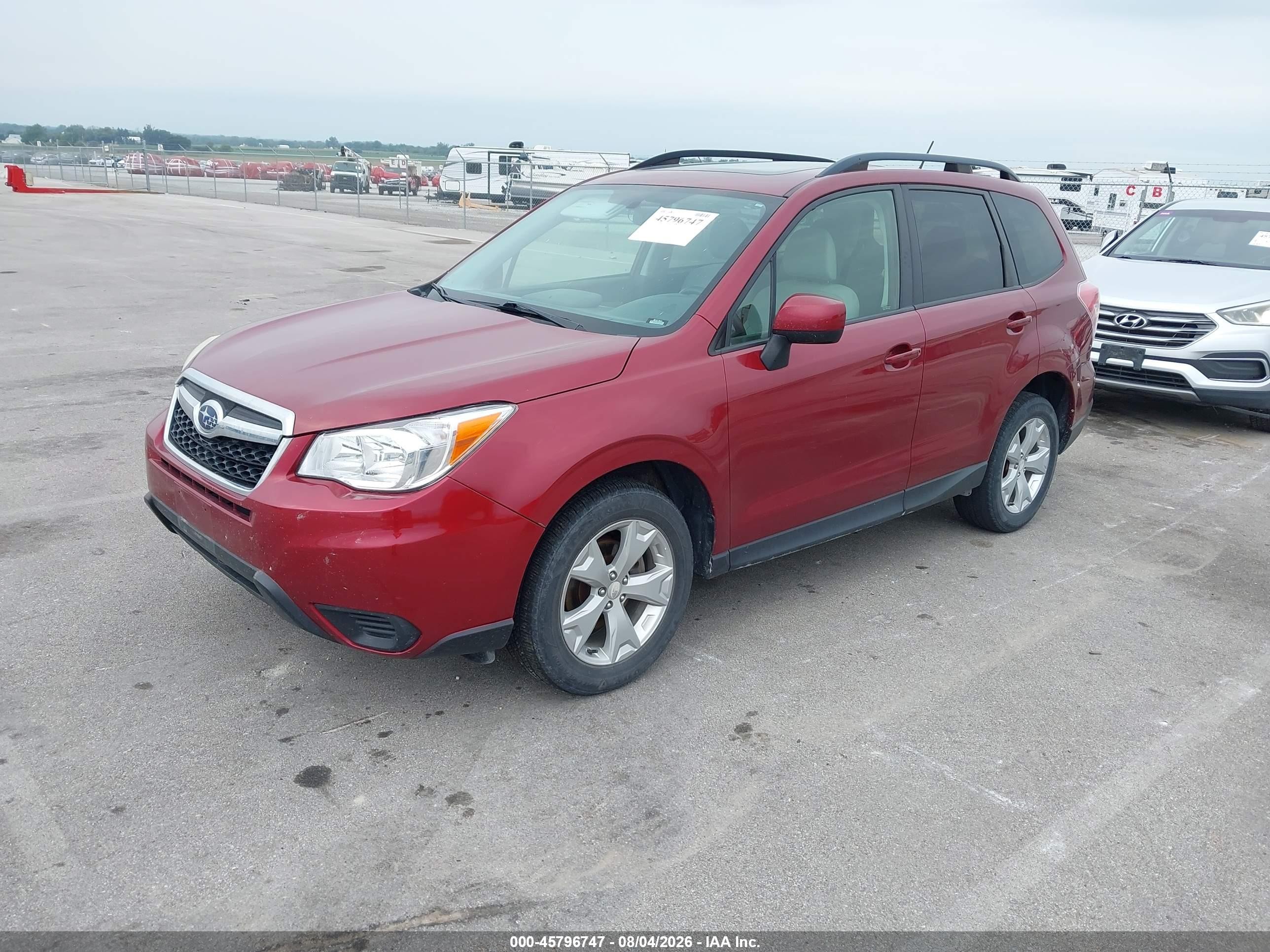 2014 Subaru Forester 2.5i Premium Red vin: JF2SJAEC8EH544464