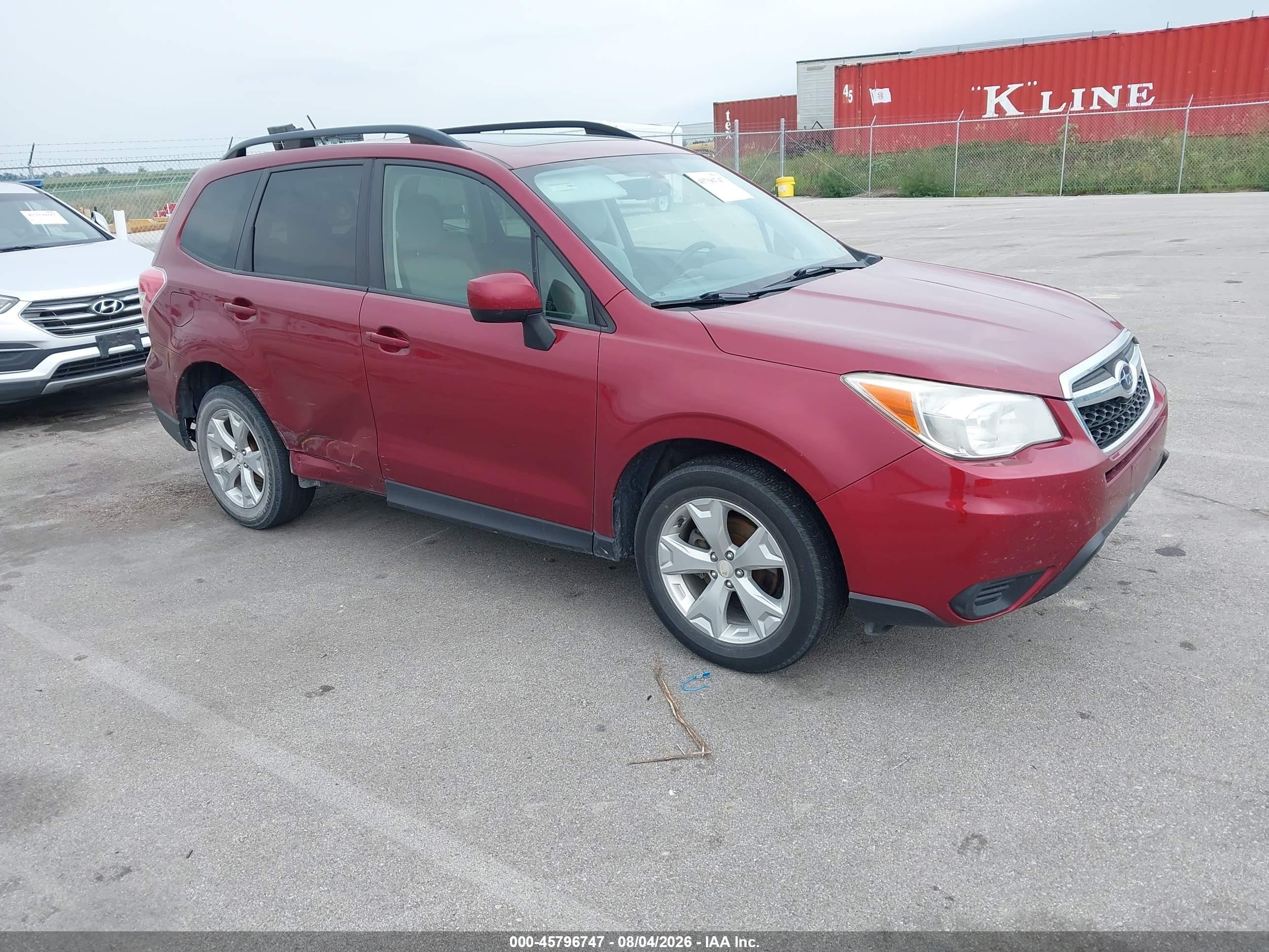2014 Subaru Forester 2.5i Premium Red vin: JF2SJAEC8EH544464