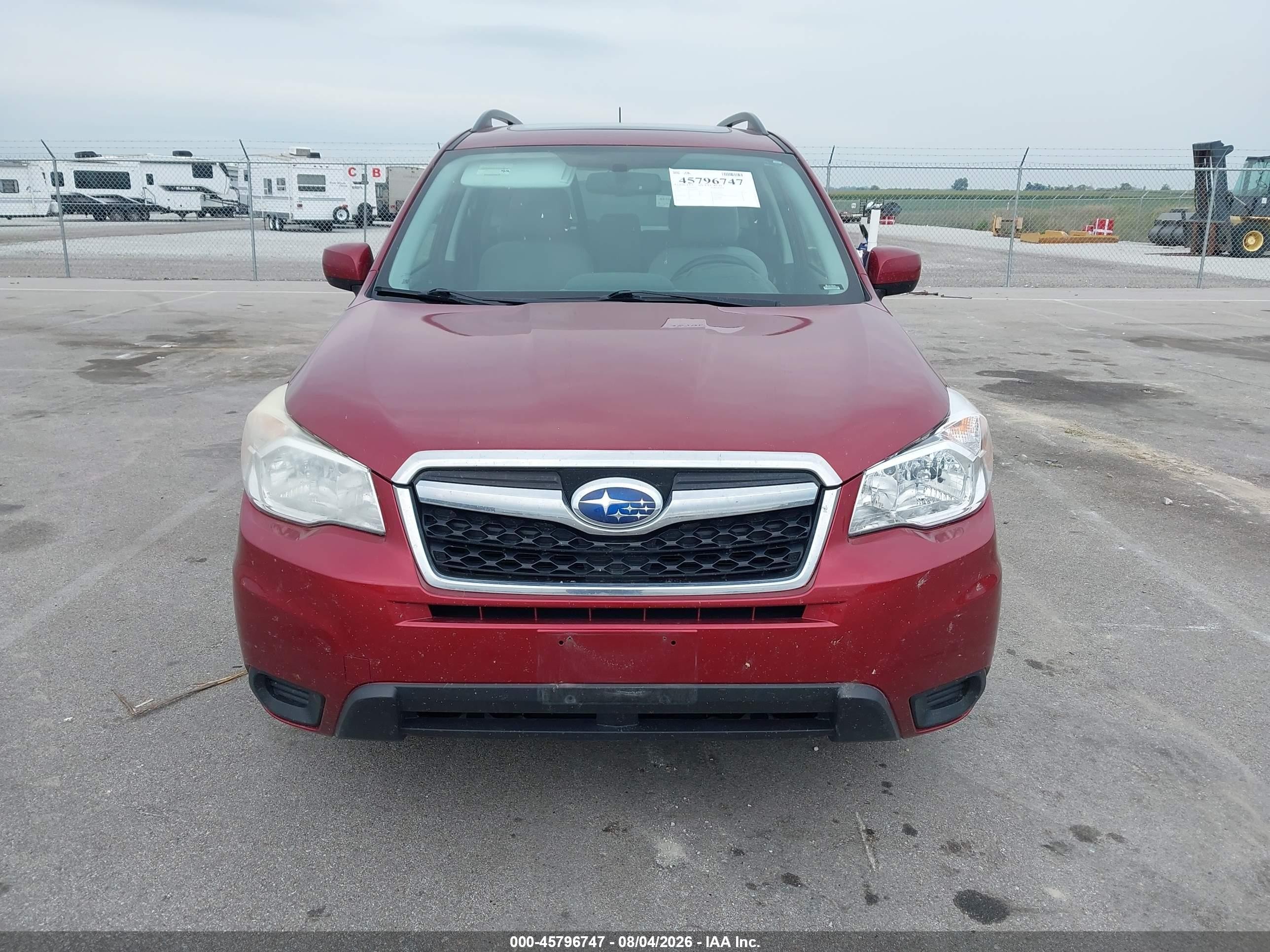 2014 Subaru Forester 2.5i Premium Red vin: JF2SJAEC8EH544464