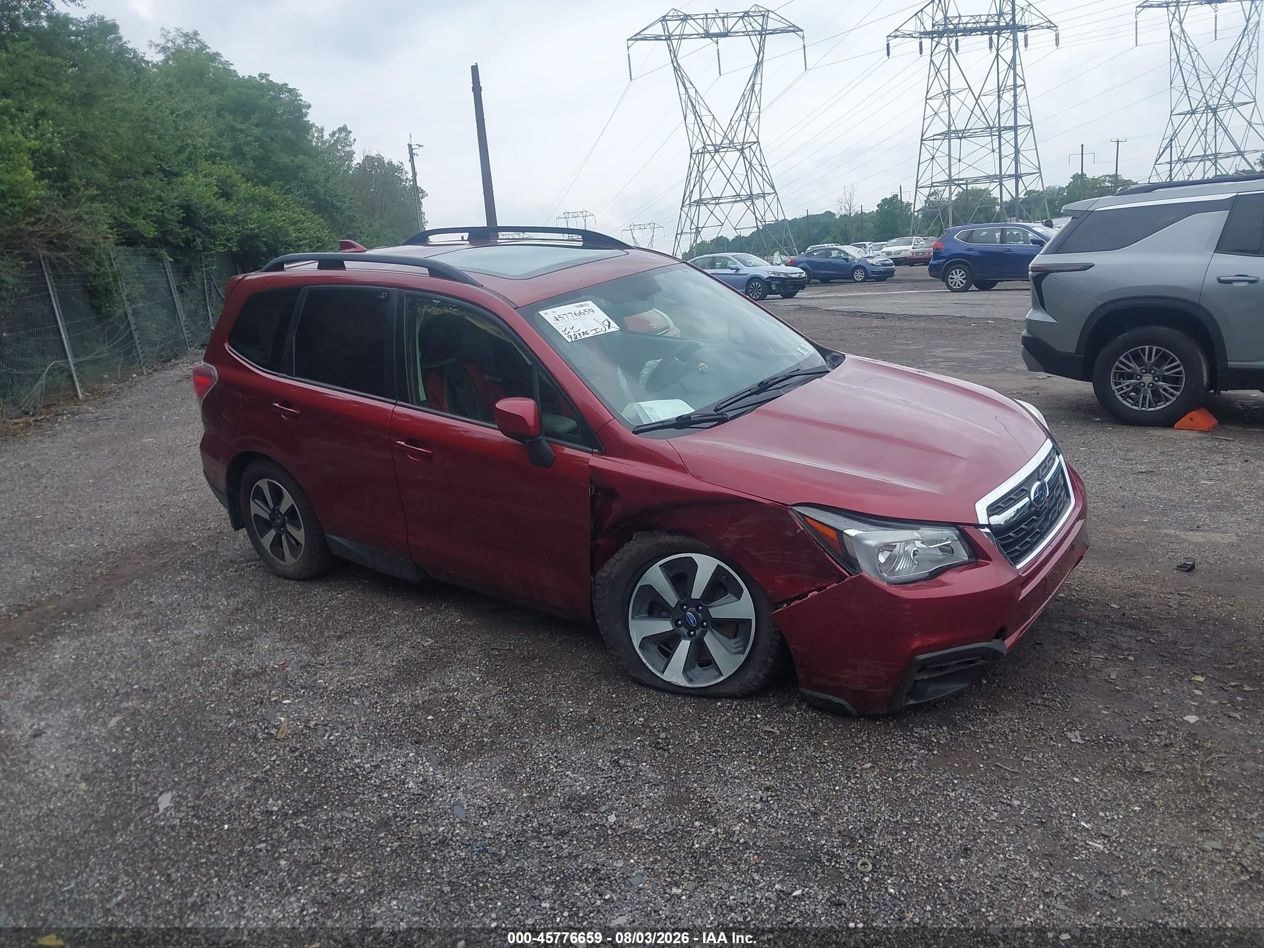 2017 Subaru Forester 2.5i Premium Red vin: JF2SJAEC8HH573242