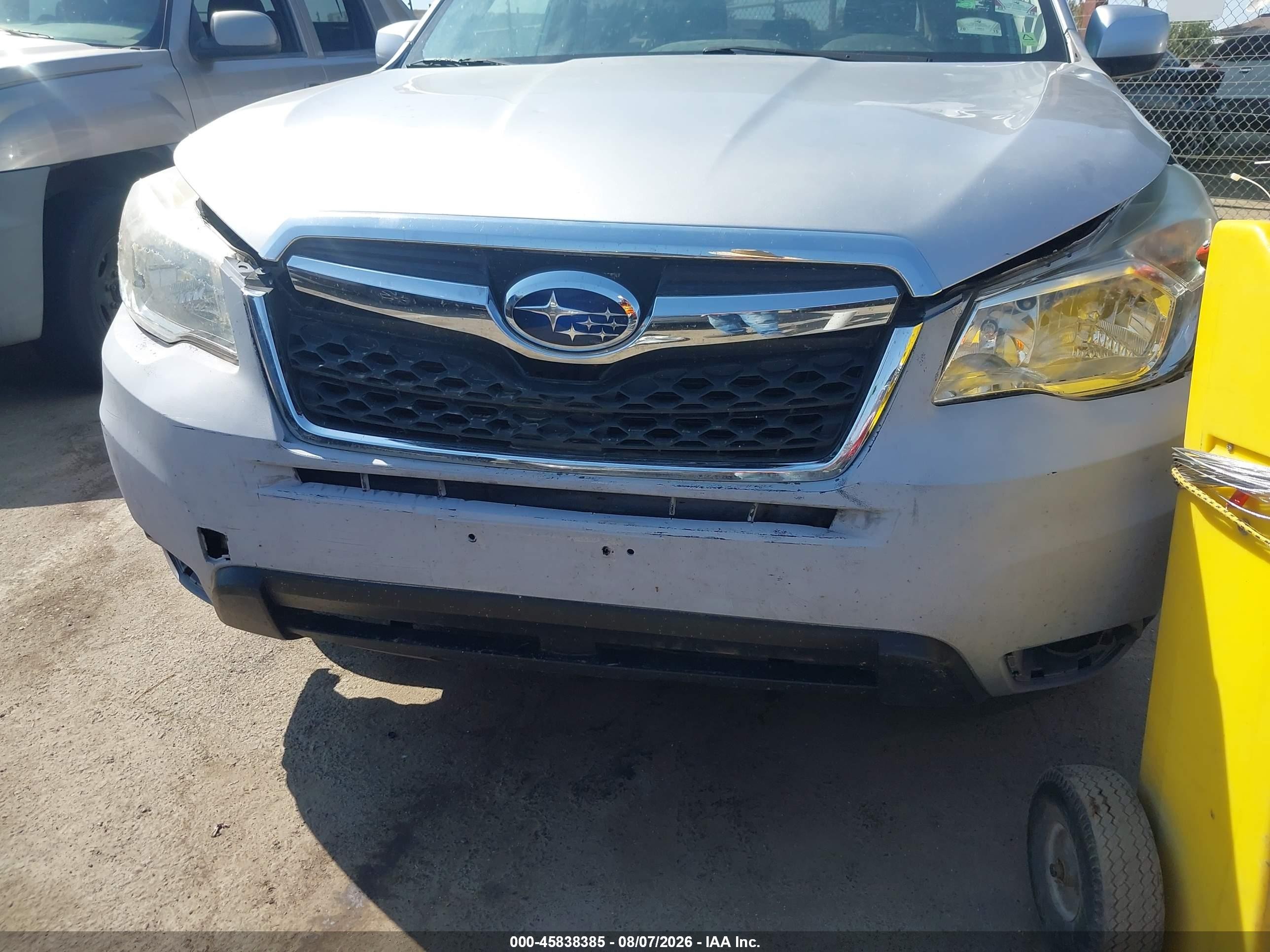 2014 Subaru Forester 2.5i Premium Silver vin: JF2SJAEC9EH403712