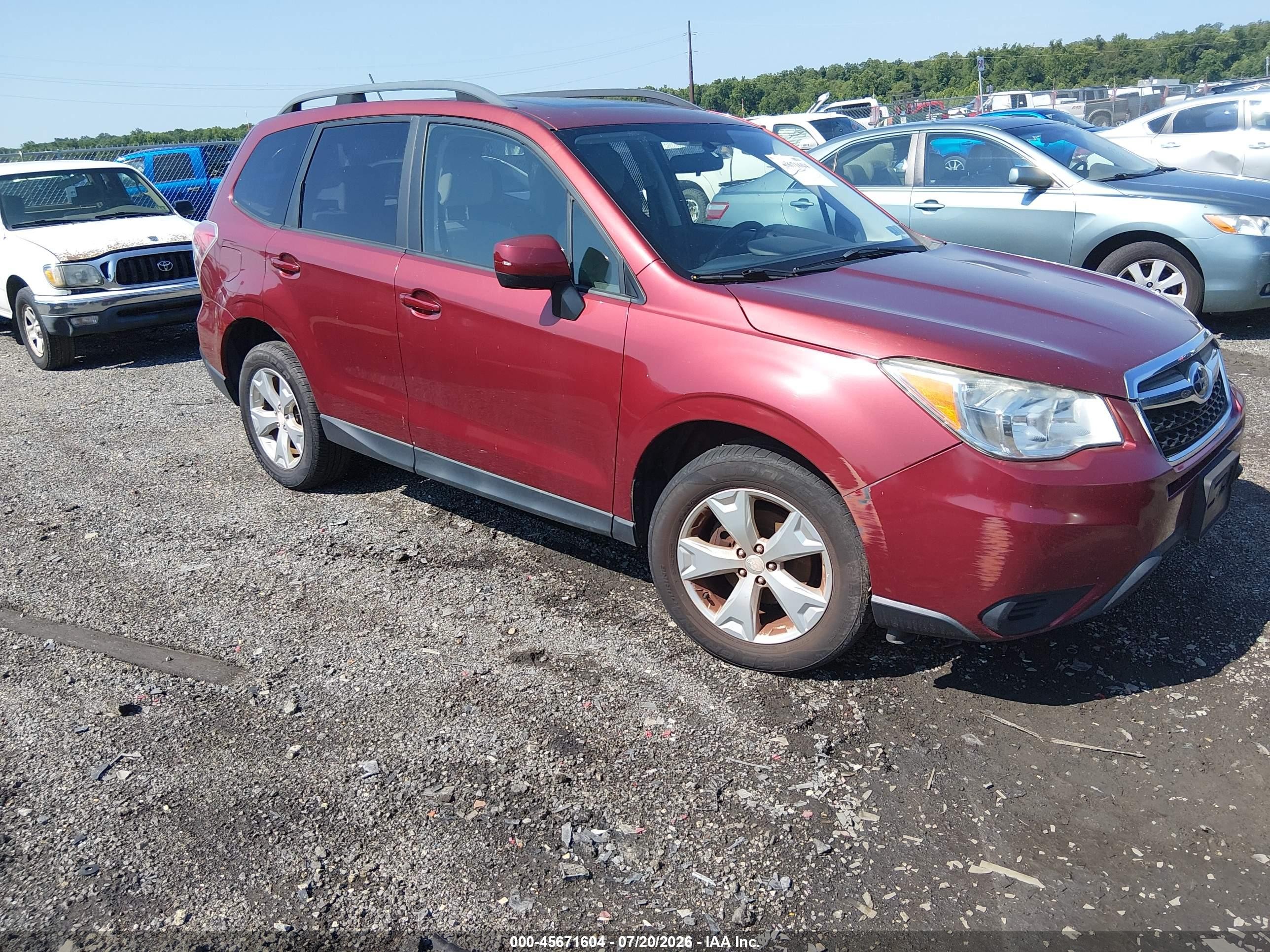 2014 Subaru Forester 2.5i Premium Burgundy vin: JF2SJAEC9EH505463