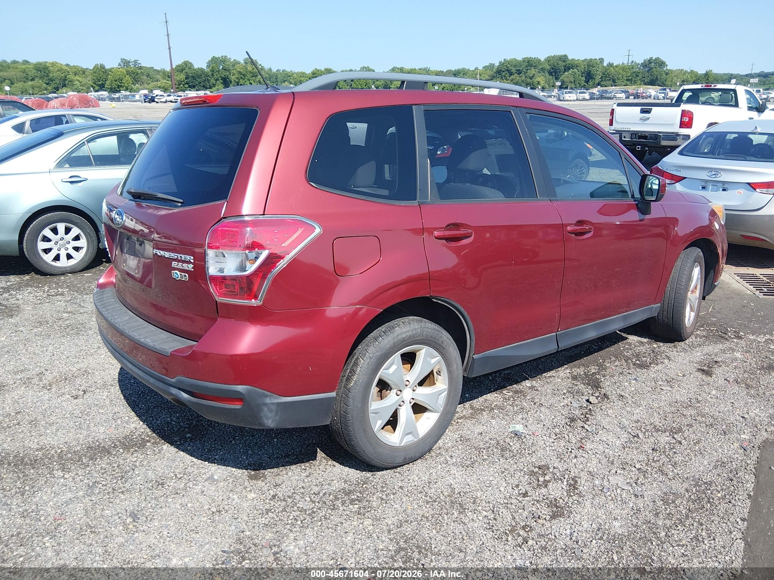 2014 Subaru Forester 2.5i Premium Burgundy vin: JF2SJAEC9EH505463