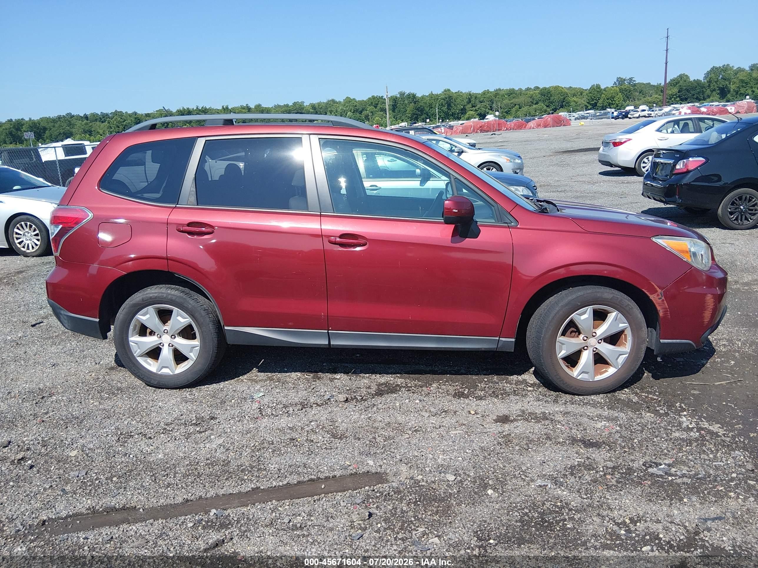2014 Subaru Forester 2.5i Premium Burgundy vin: JF2SJAEC9EH505463