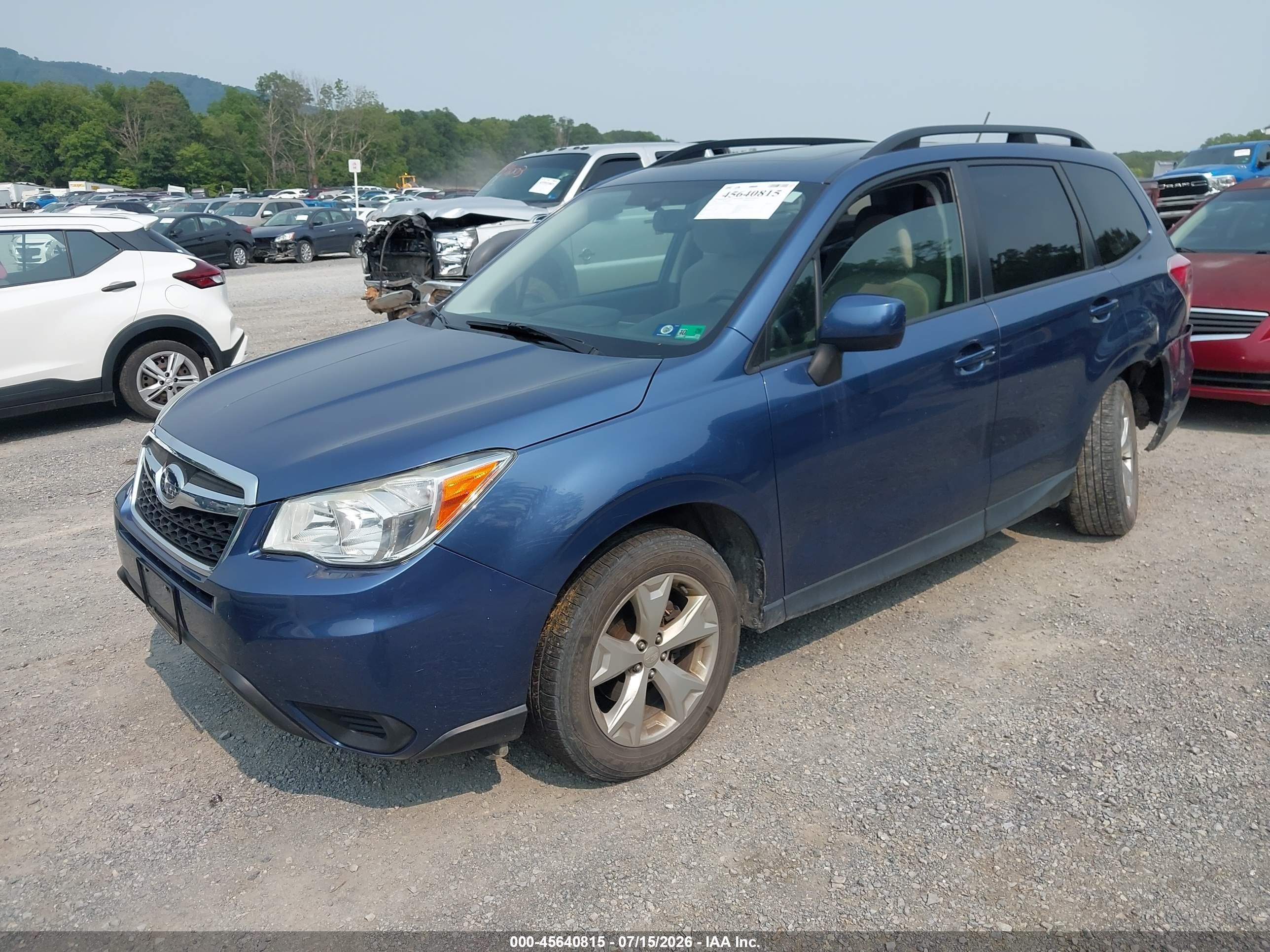 2014 Subaru Forester 2.5i Premium Синий vin: JF2SJAECXEH404531