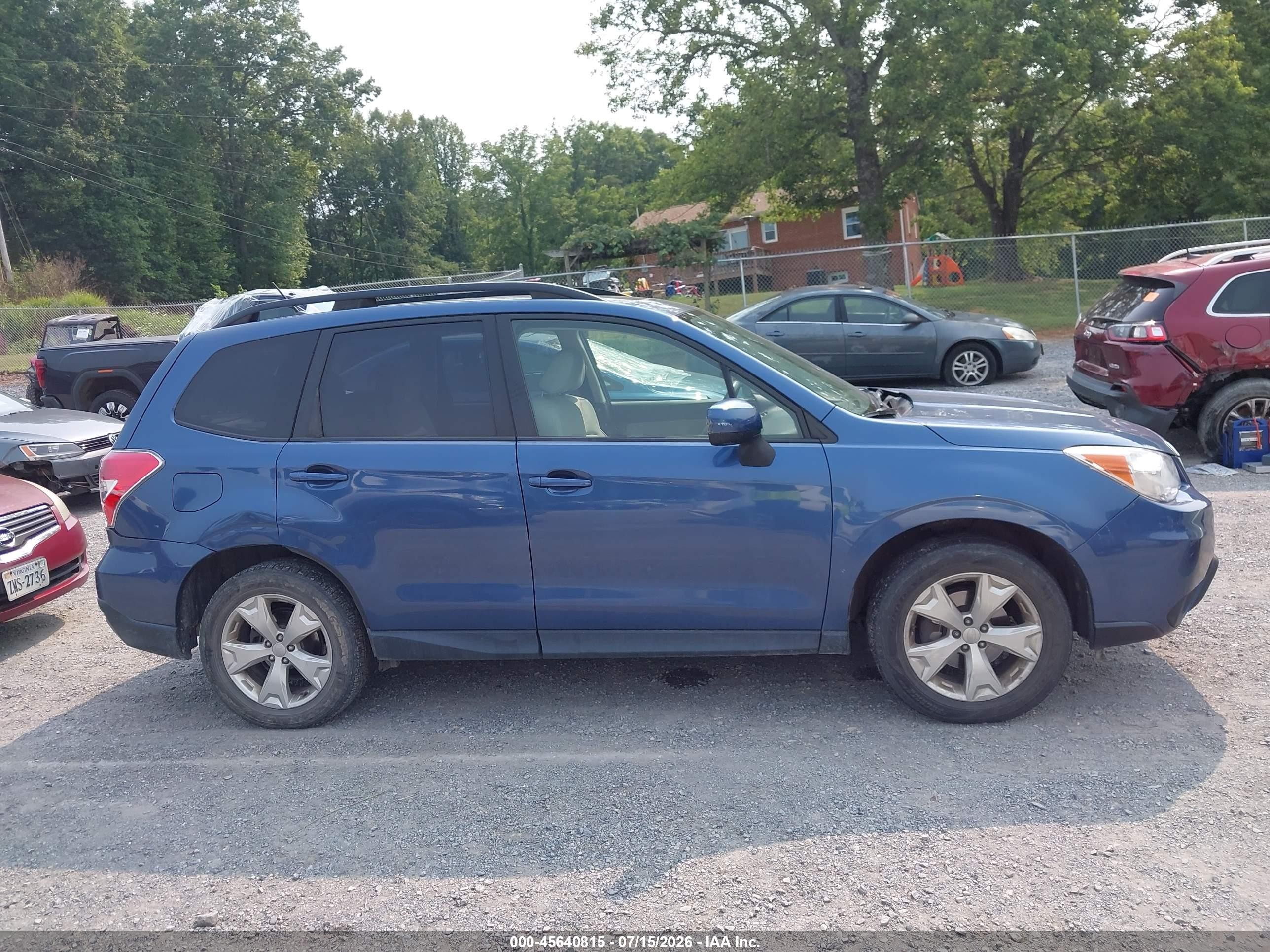 2014 Subaru Forester 2.5i Premium Синий vin: JF2SJAECXEH404531
