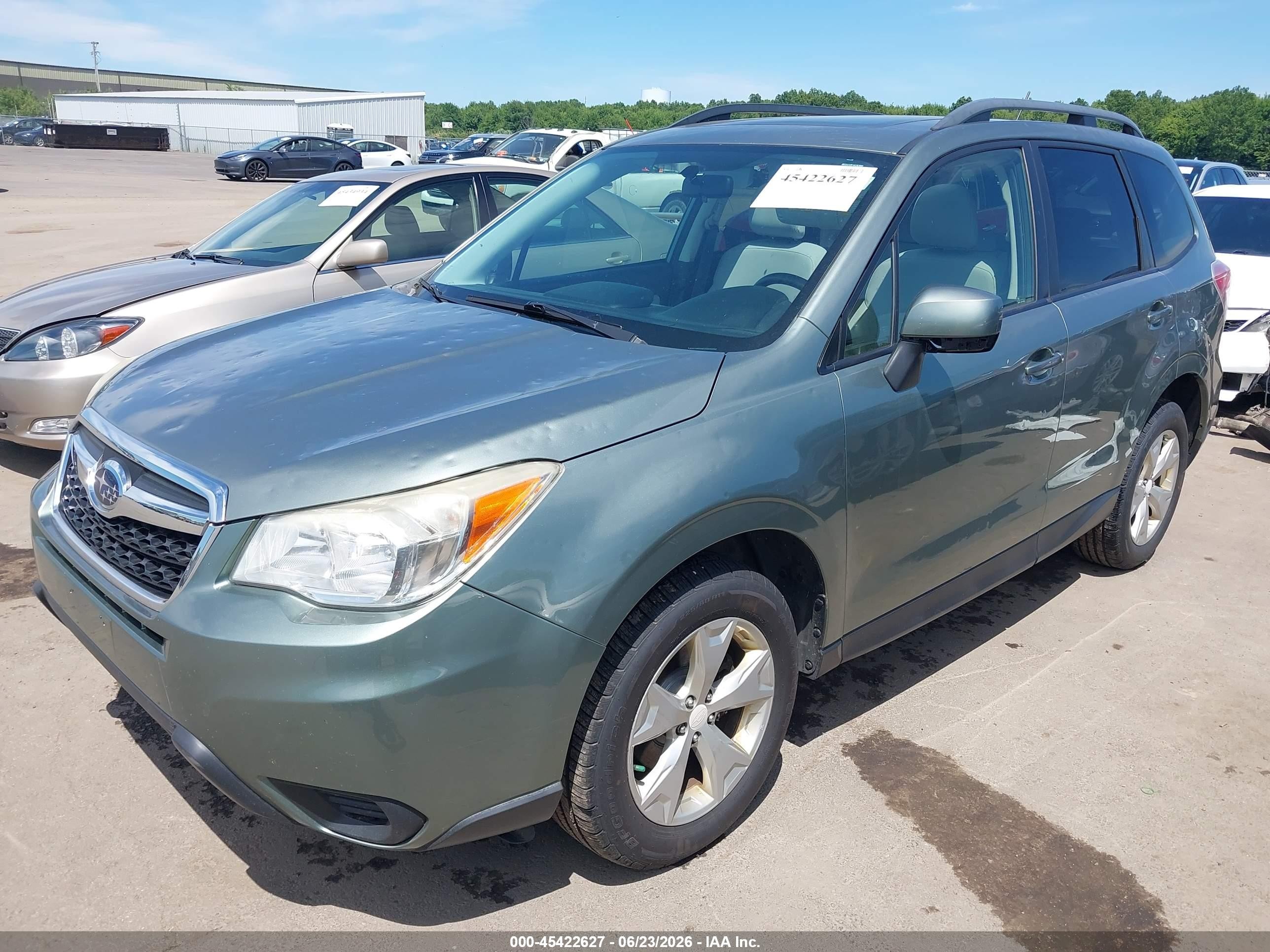 2014 Subaru Forester 2.5i Premium Зеленый vin: JF2SJAECXEH545423