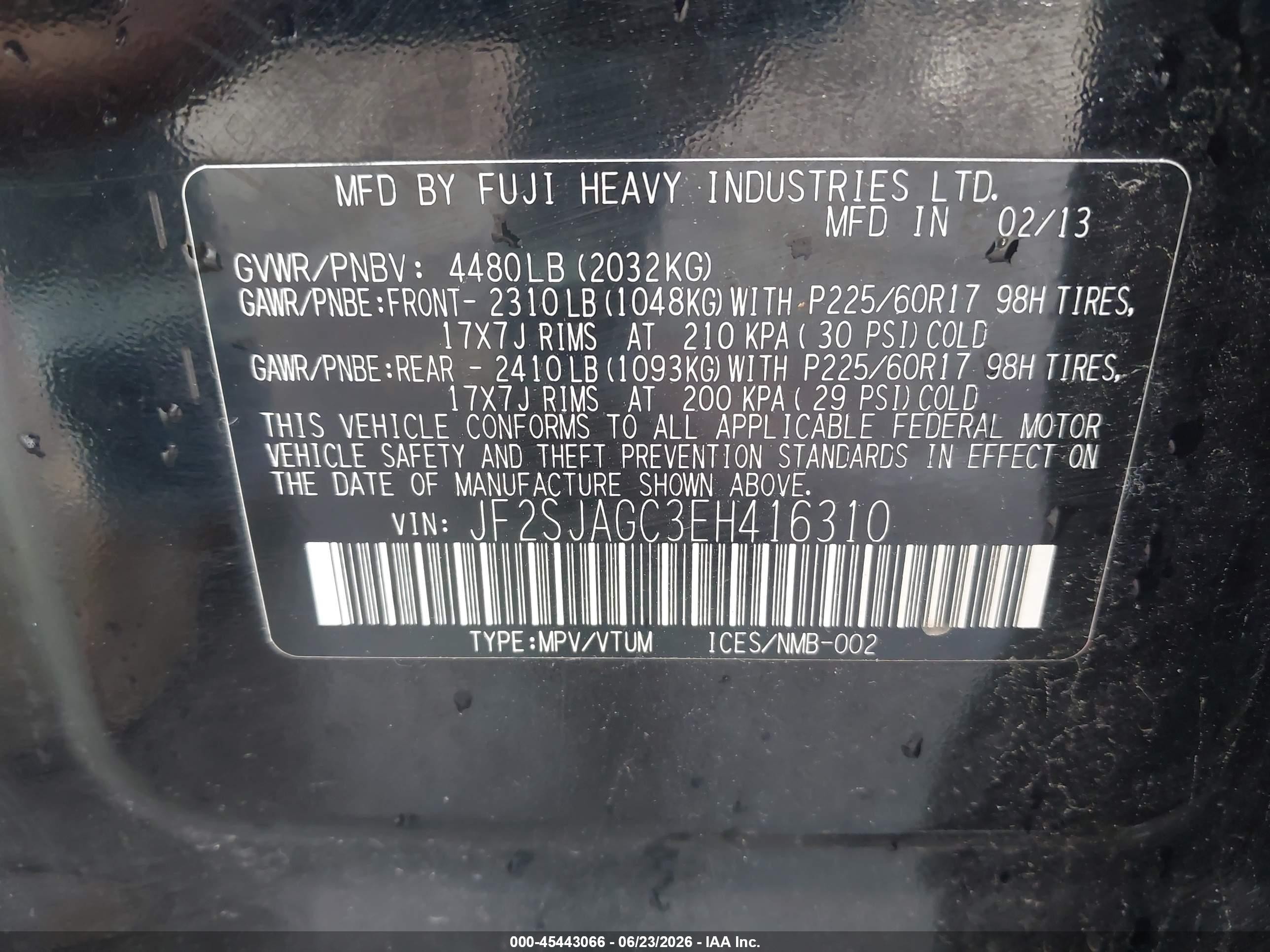 2014 Subaru Forester 2.5i Premium Black vin: JF2SJAGC3EH416310