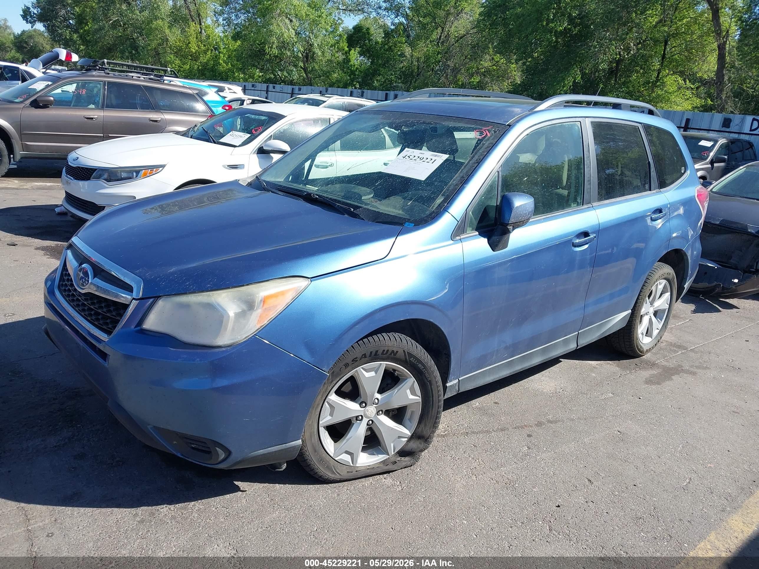 2015 Subaru Forester 2.5i Premium Blue vin: JF2SJAGC3FH532219