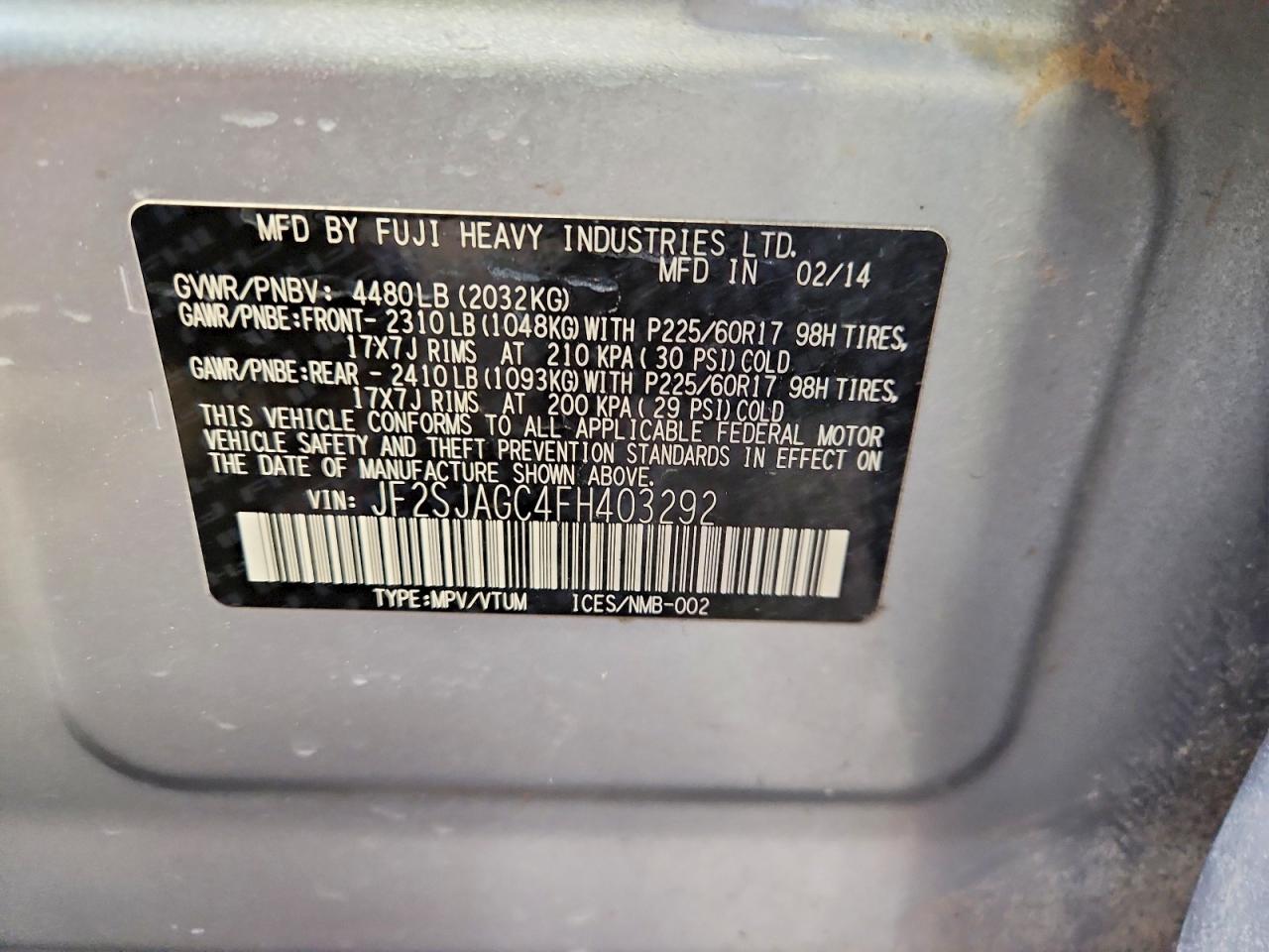 2015 Subaru Forester 2.5i Premium Blue vin: JF2SJAGC4FH403292