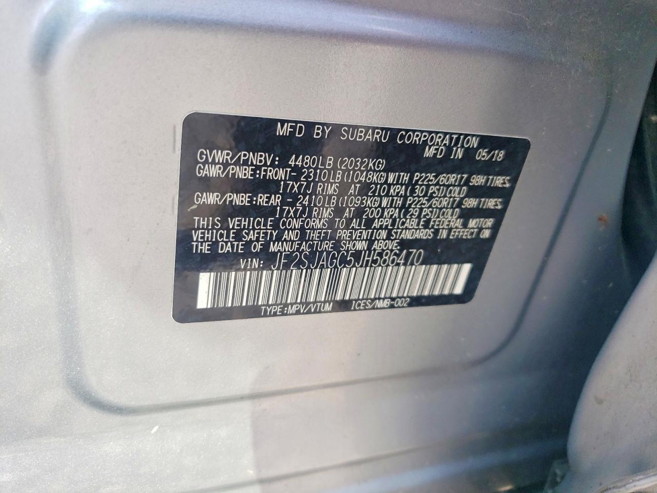 2018 Subaru Forester 2.5i Premium Silver vin: JF2SJAGC5JH586470