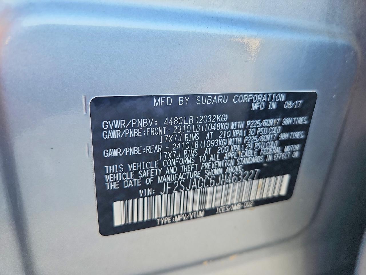 2018 Subaru Forester 2.5i Premium Серебряный vin: JF2SJAGC6JH463227