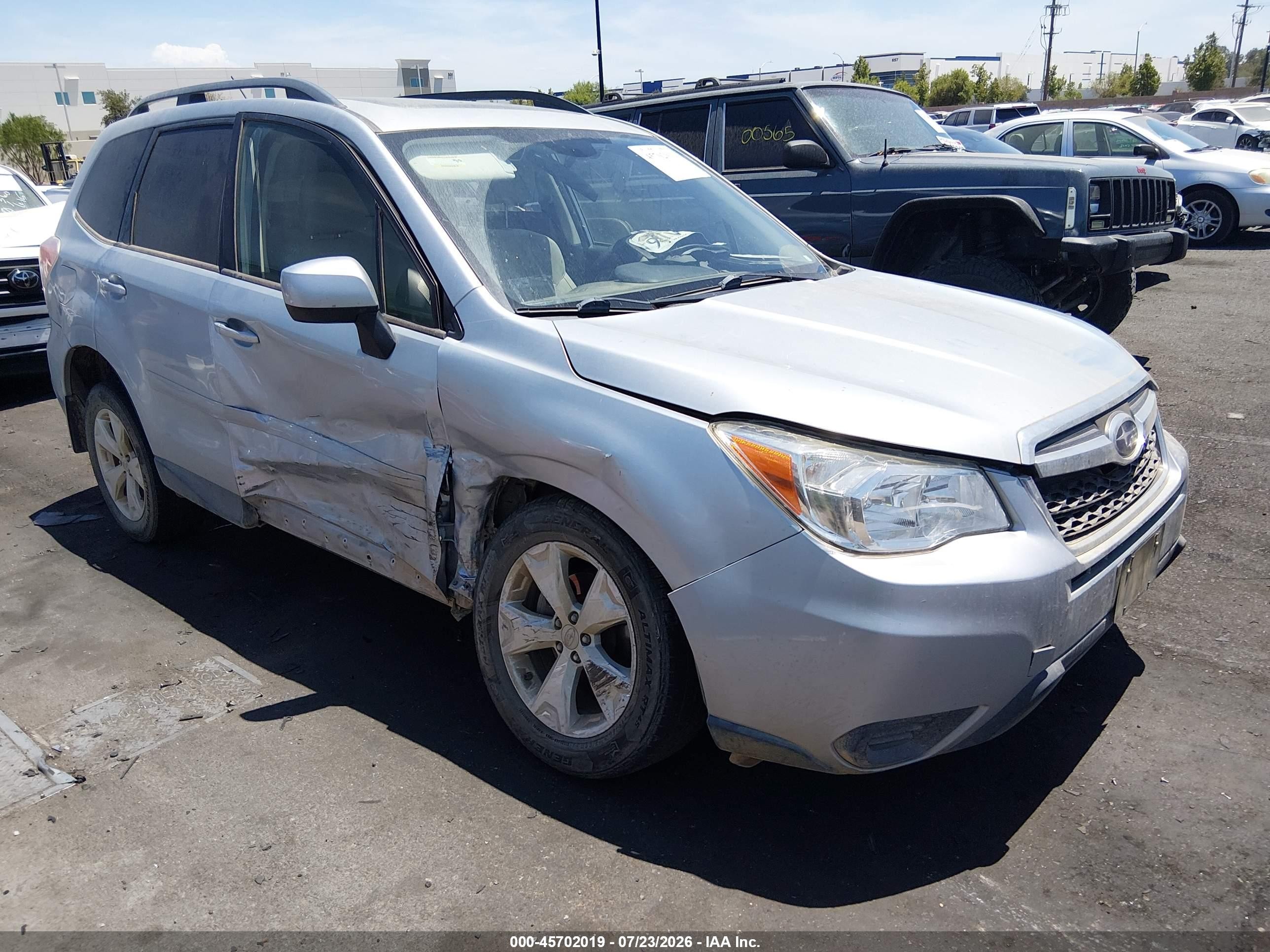 2015 Subaru Forester 2.5i Premium Silver vin: JF2SJAGC9FH596376