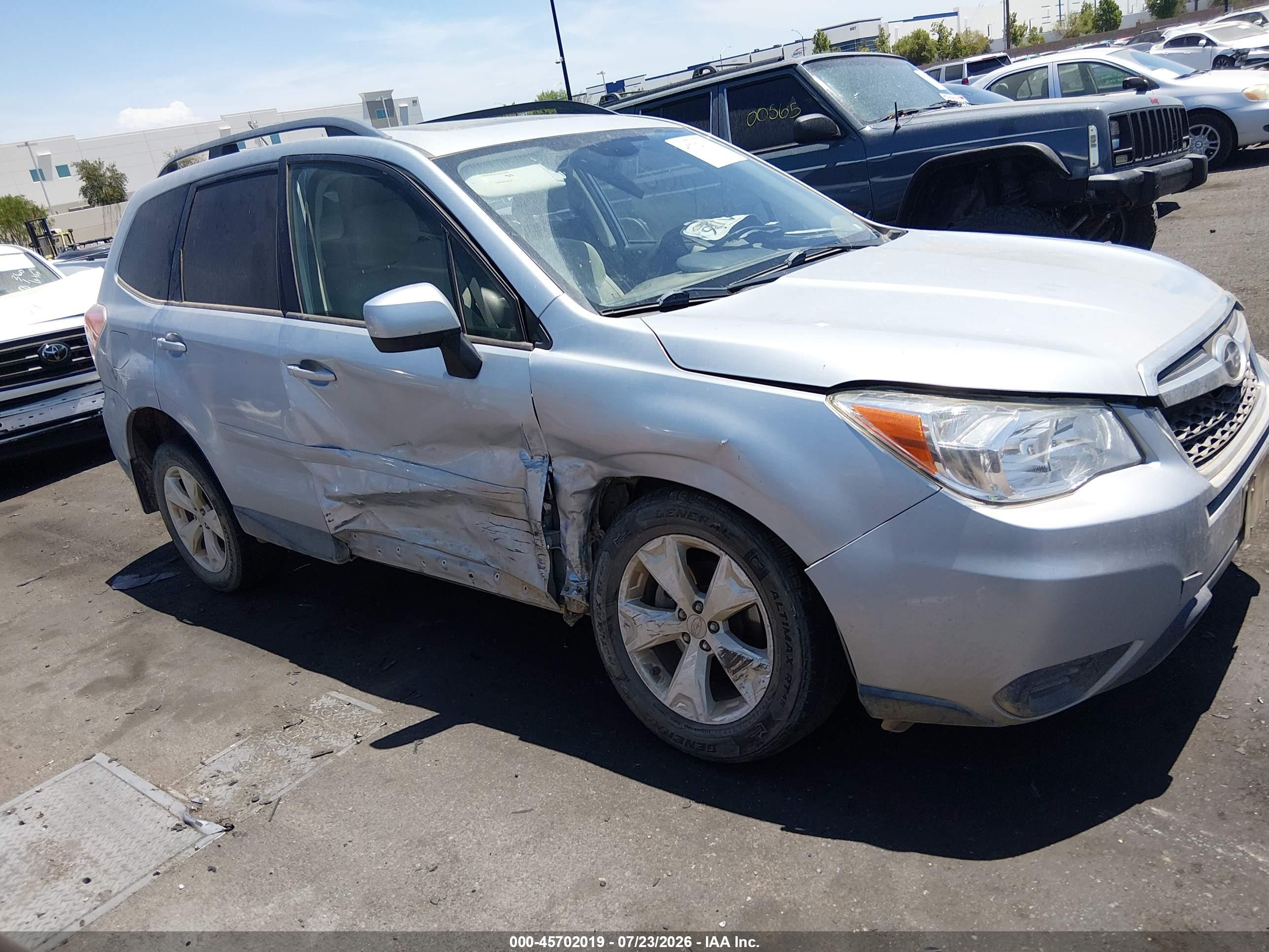 2015 Subaru Forester 2.5i Premium Silver vin: JF2SJAGC9FH596376