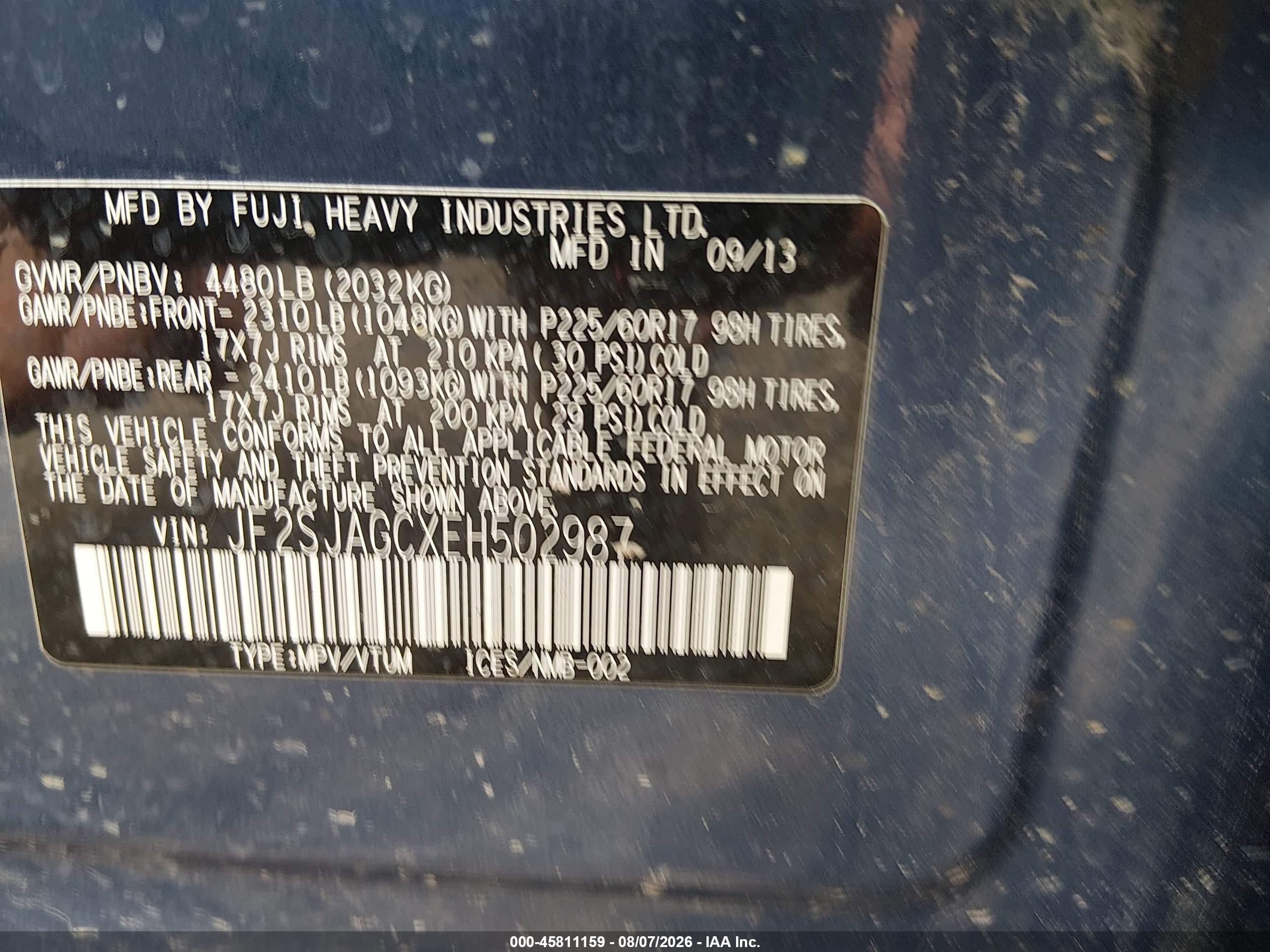 2014 Subaru Forester 2.5i Premium Blue vin: JF2SJAGCXEH502987